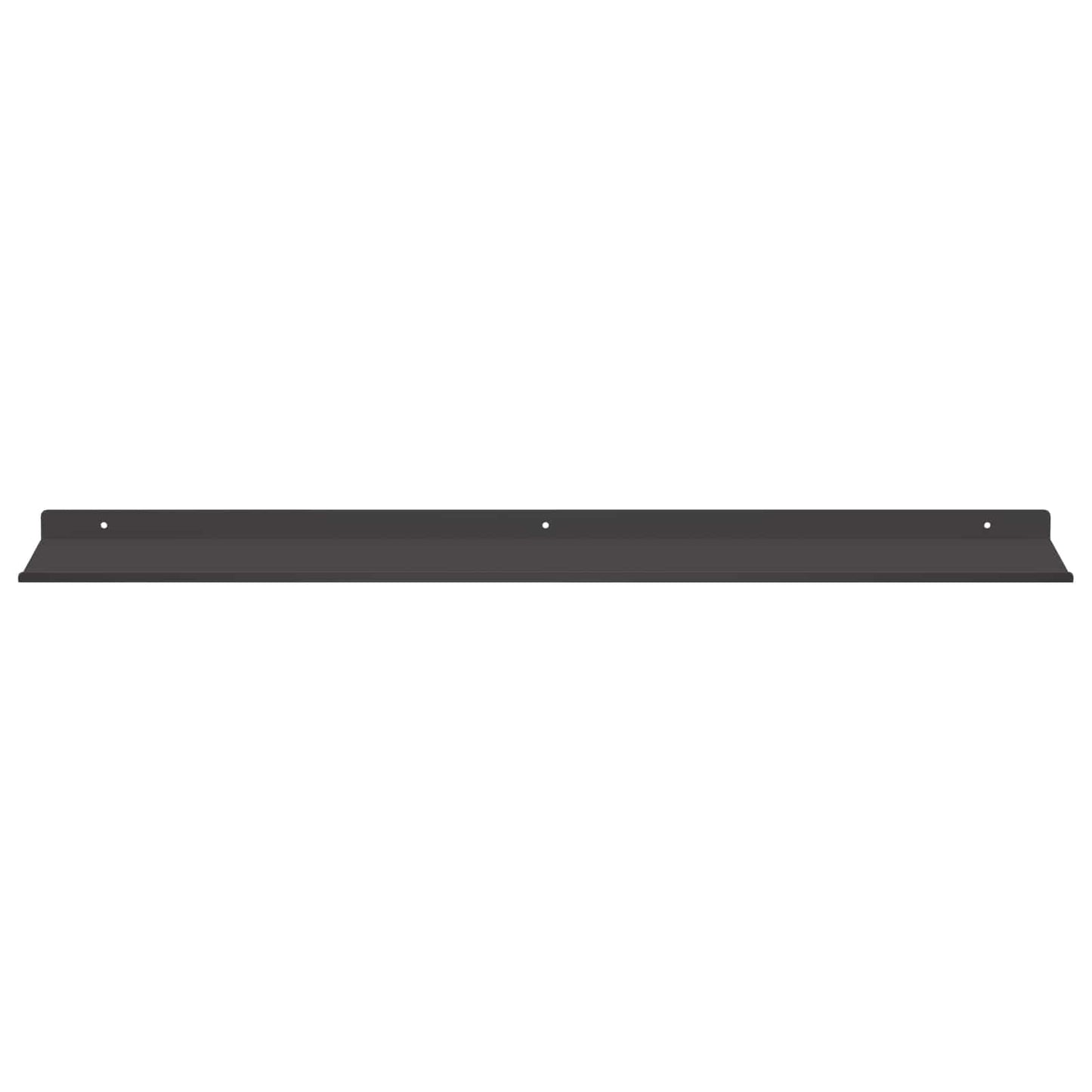 Lebegő polc 4 db Fekete 80 x 18 x 2,5 cm Acél