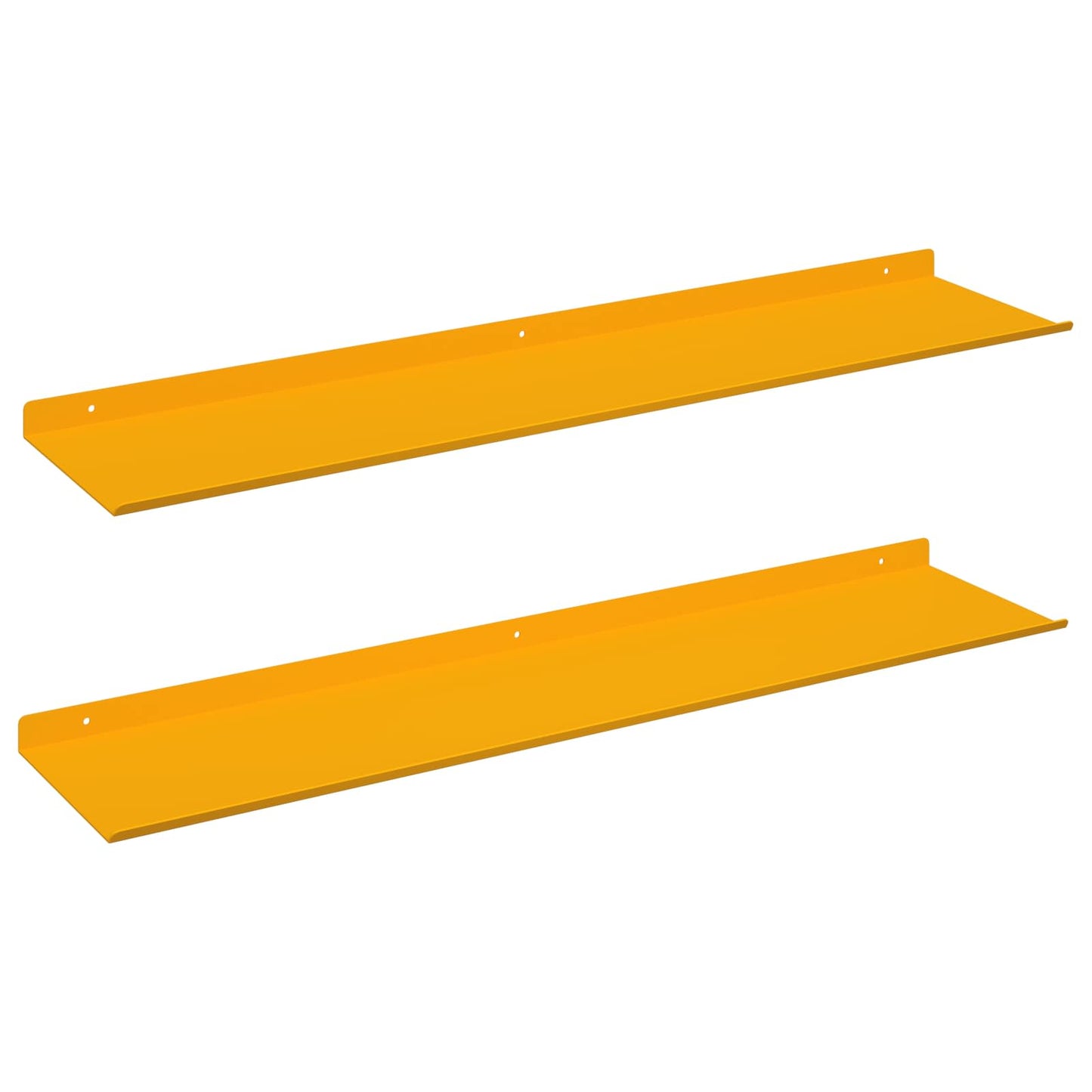 Lebegő polc 2 pcs Mustár sárga 80 x 18 x 2,5 cm Acél