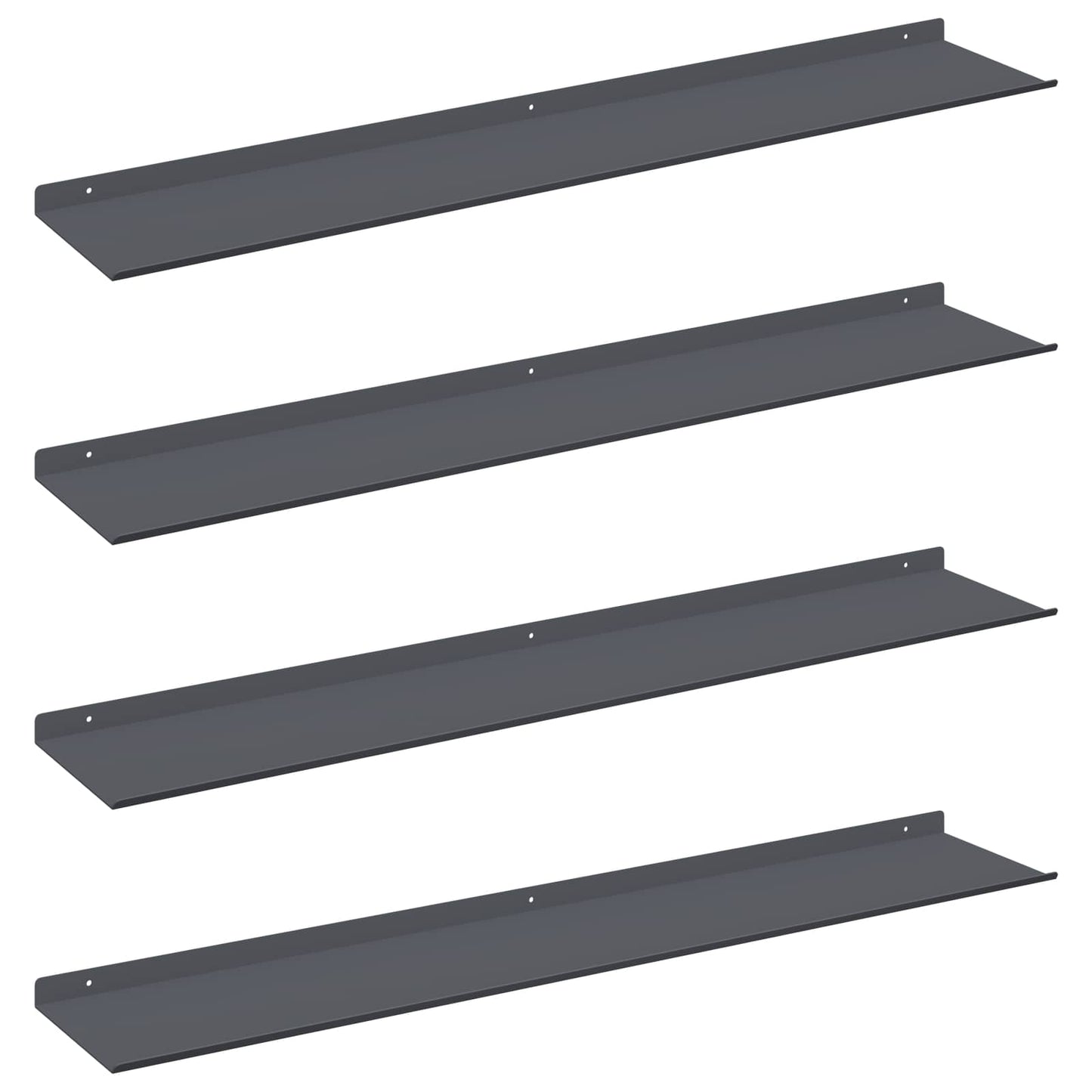 Lebegő polc 4 pcs Antracit 100 x 18 x 2,5 cm Acél