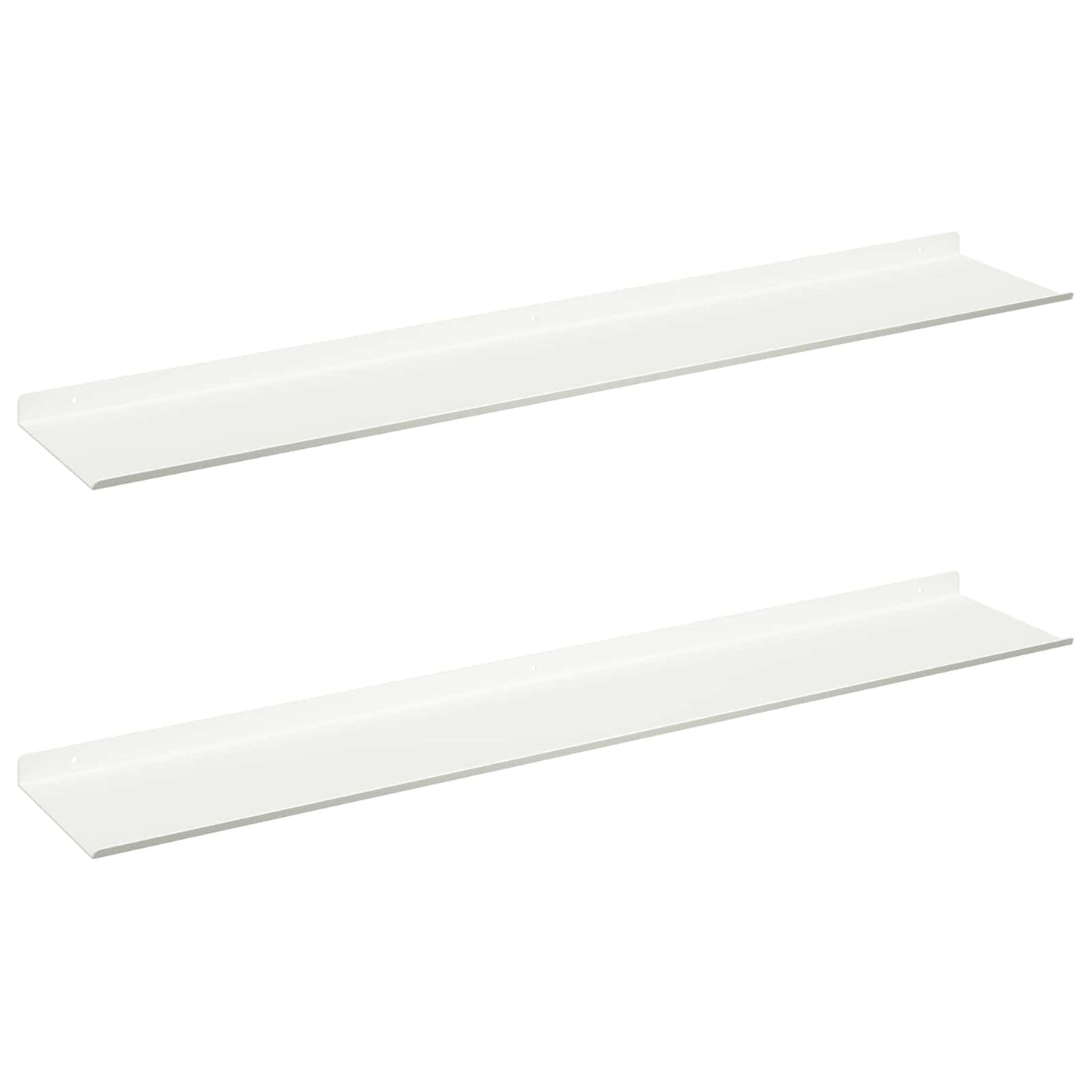 Lebegő polc Falra szerelhető 2 pcs Fehér 100 x 18 x 2,5 cm Acél