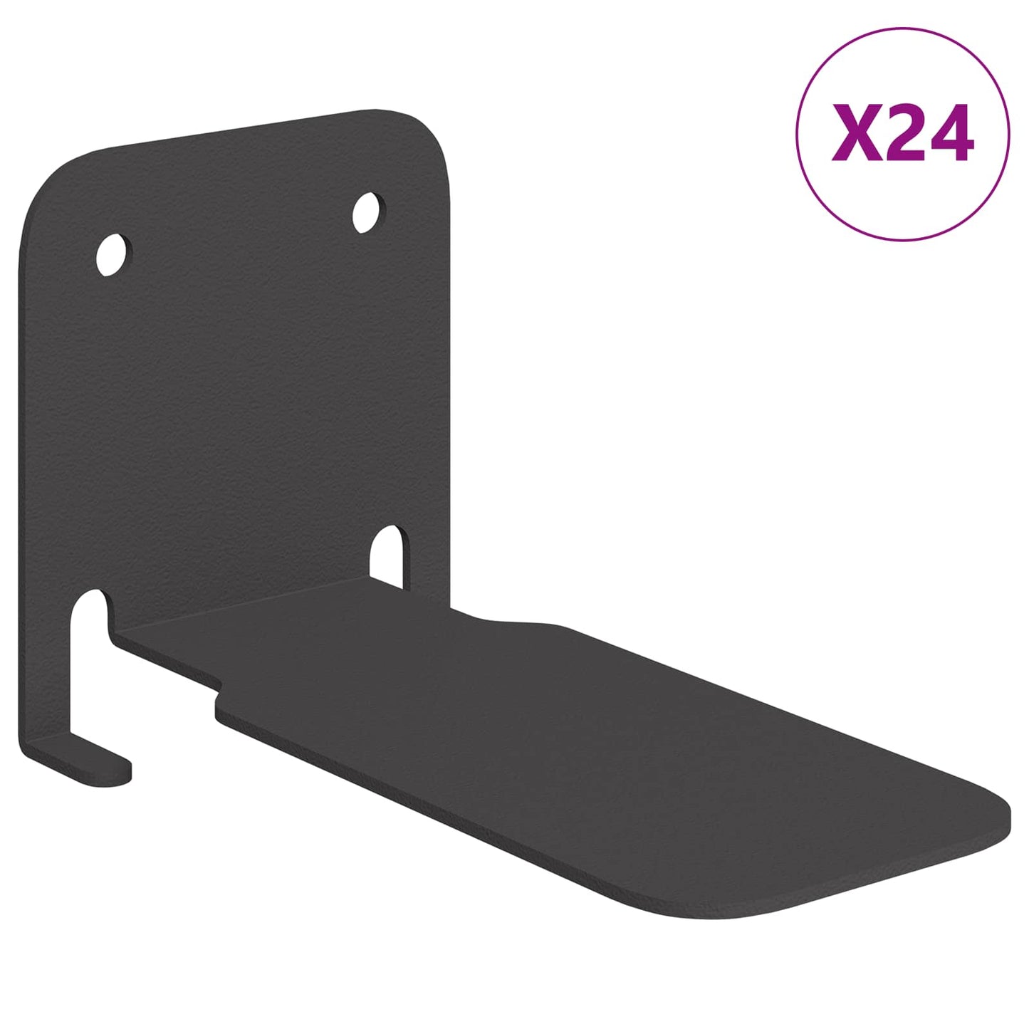 Lebegő polc polcokkal tárolóval 24 pcs Fekete 6 x 10,8 x 6,6 cm