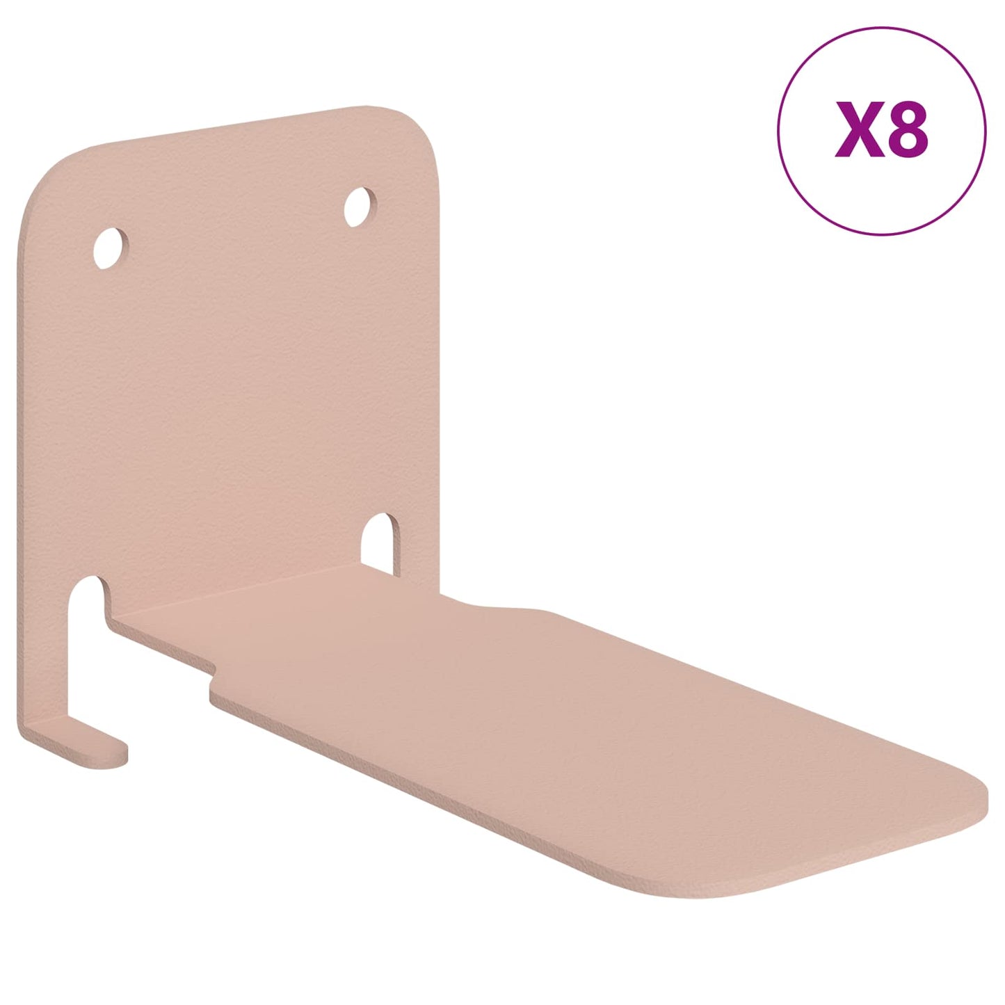 Lebegő polc polcokkal 8 pcs Rózsaszín 6 x 10,8 x 6,6 cm