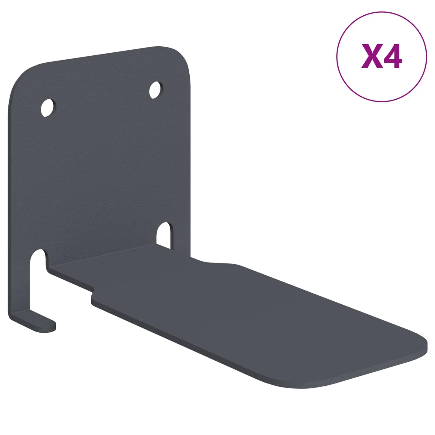 Lebegő polc polcokkal 4 pcs Antracit 6 x 10,8 x 6,6 cm