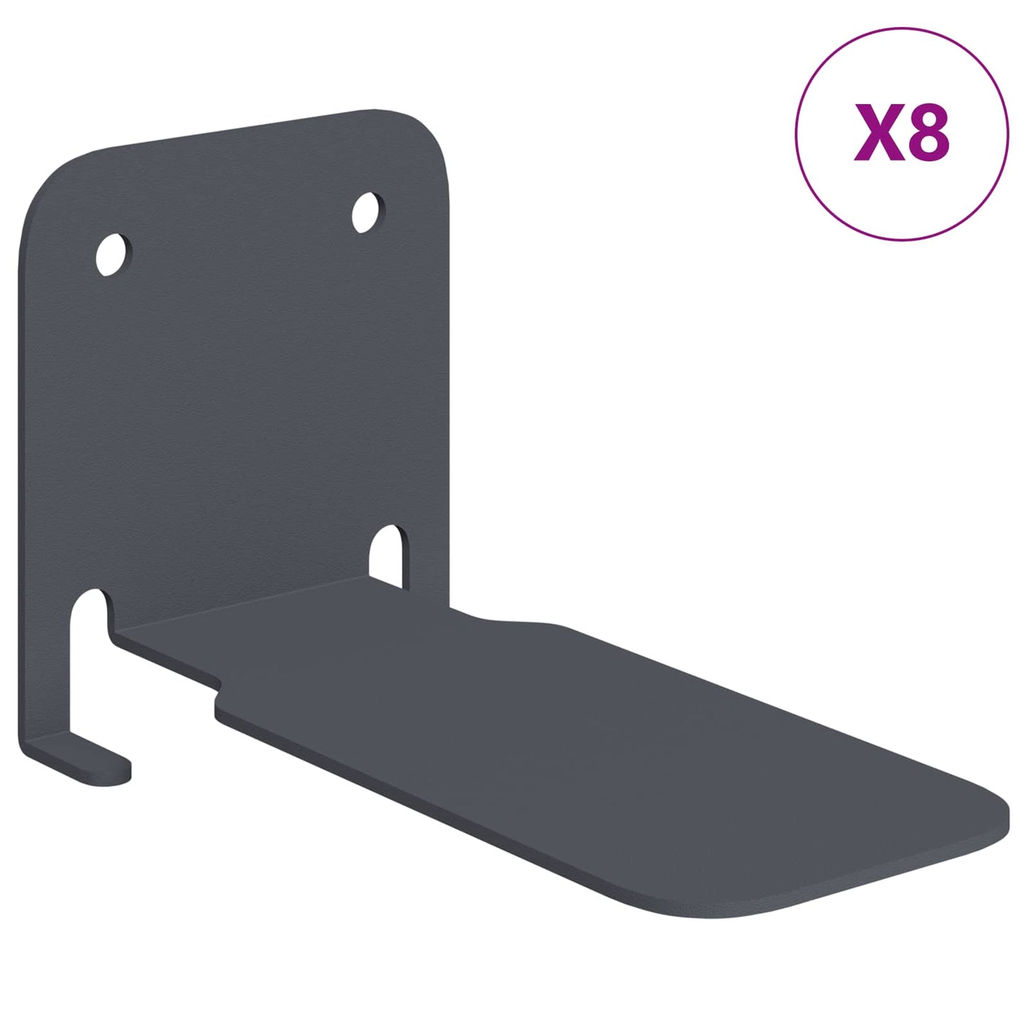 Lebegő polc polcokkal 8 pcs Antracit 6 x 10,8 x 6,6 cm