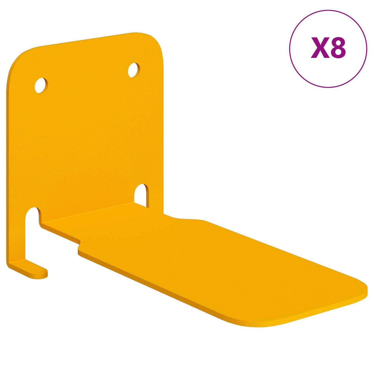 Lebegő polc polcokkal 8 pcs Mustár sárga 6 x 10,8 x 6,6 cm