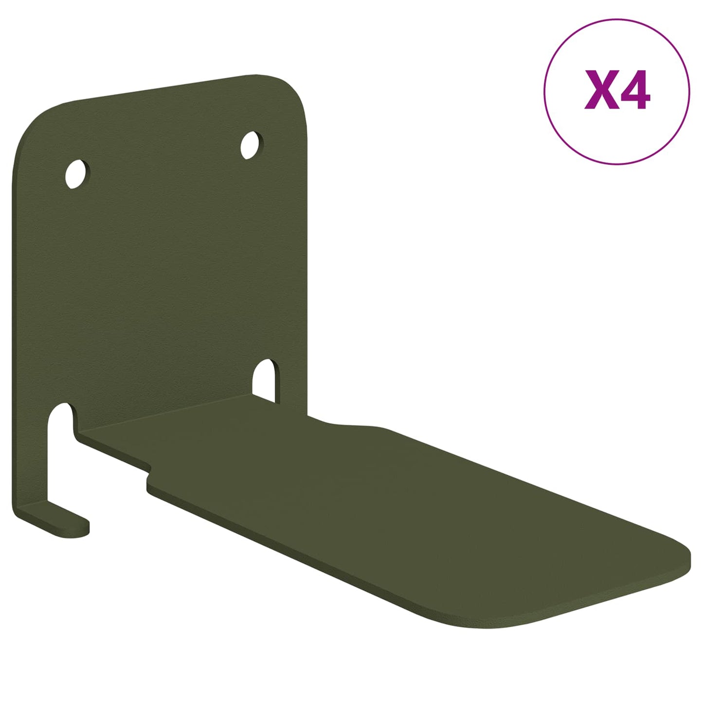 Lebegő polc polcokkal 4 pcs Olajzöld 6 x 10,8 x 6,6 cm