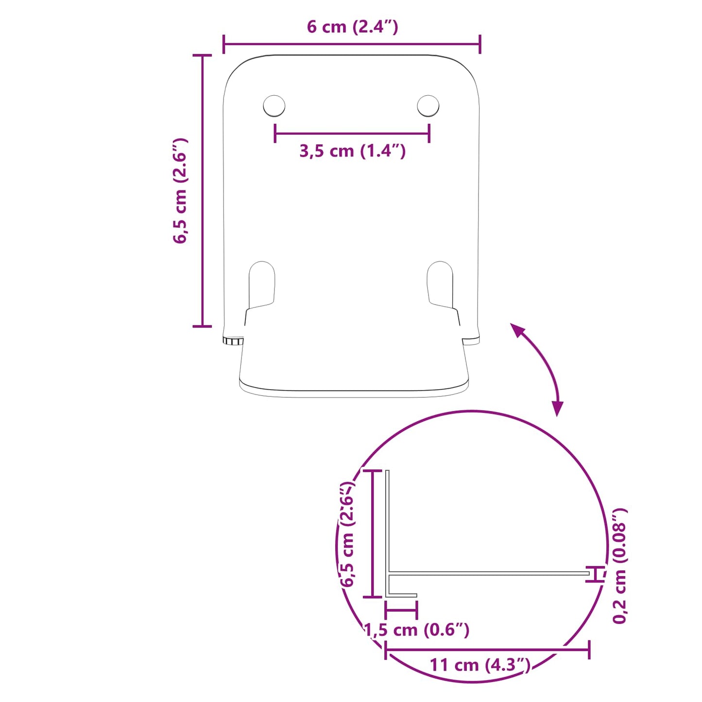 Lebegő polc polcokkal tárolóval 4 pcs Fehér 6 x 10,8 x 6,6 cm