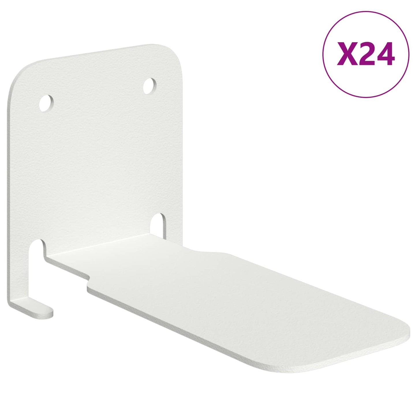 Lebegő polc polcokkal tárolóval 24 pcs Fehér 6 x 10,8 x 6,6 cm