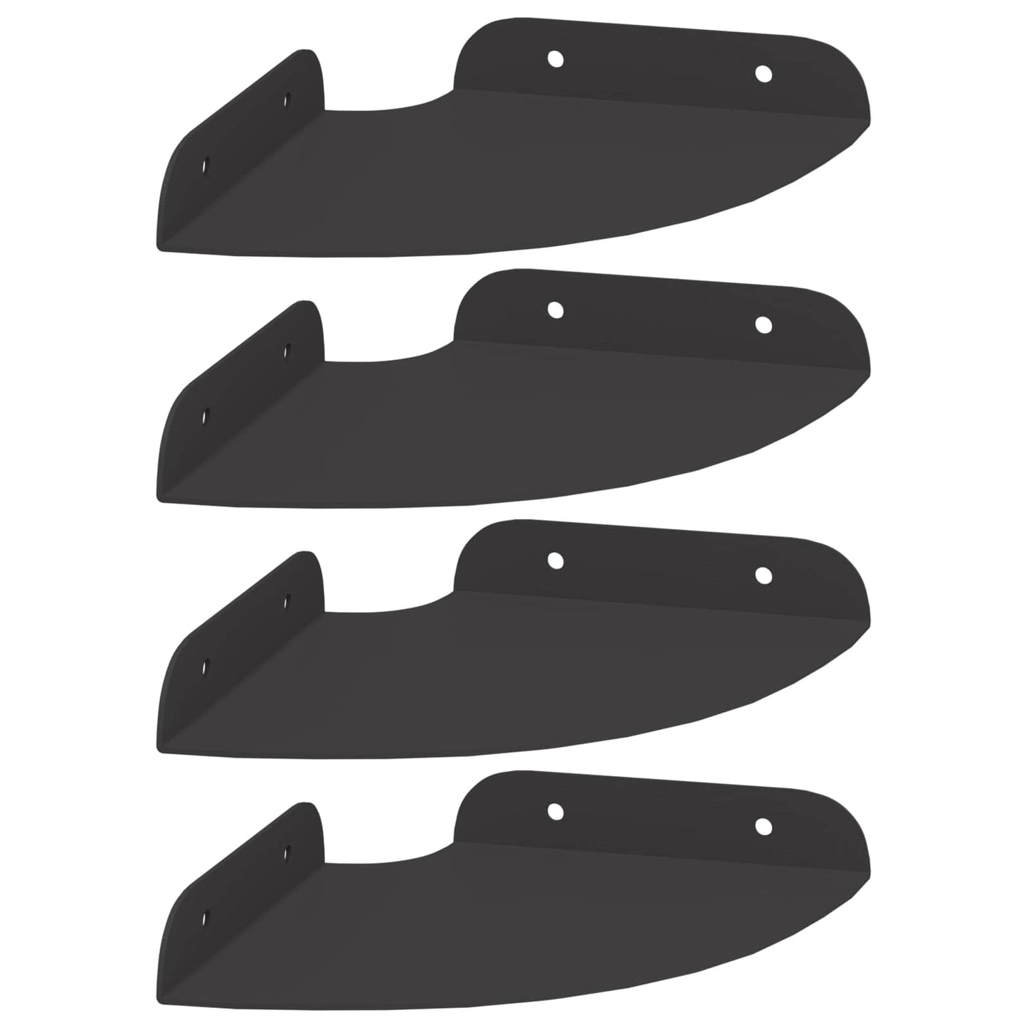 Lebegő polc polcokkal tárolóval 4 pcs Fekete 15 x 15 x 2 cm
