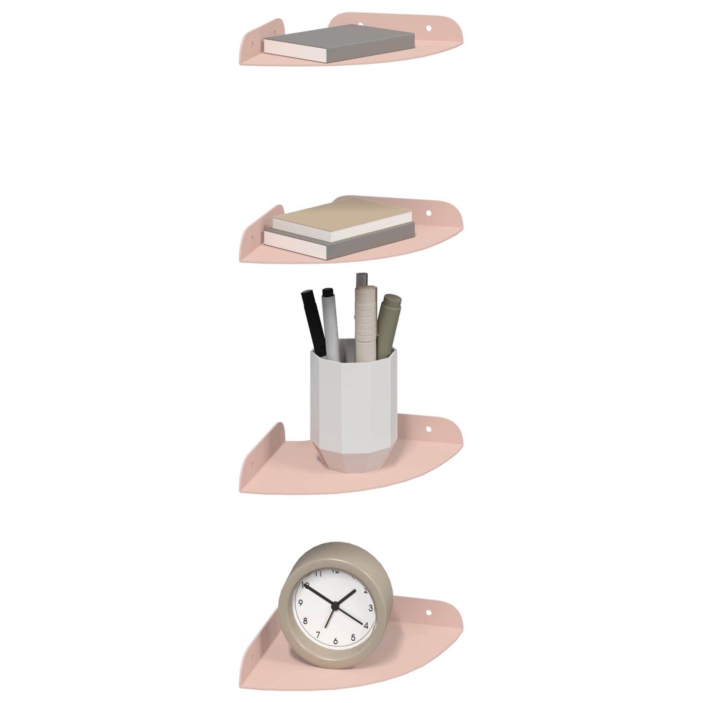 Lebegő polc polcokkal tárolóval 4 pcs Rózsaszín 15 x 15 x 2 cm