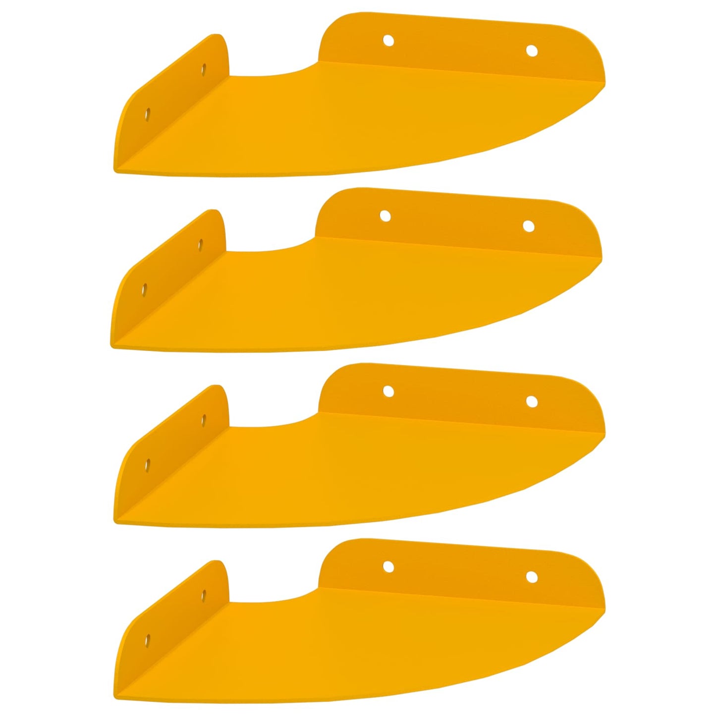 Lebegő polc polcokkal 4 pcs Mustár sárga 15 x 15 x 2 cm