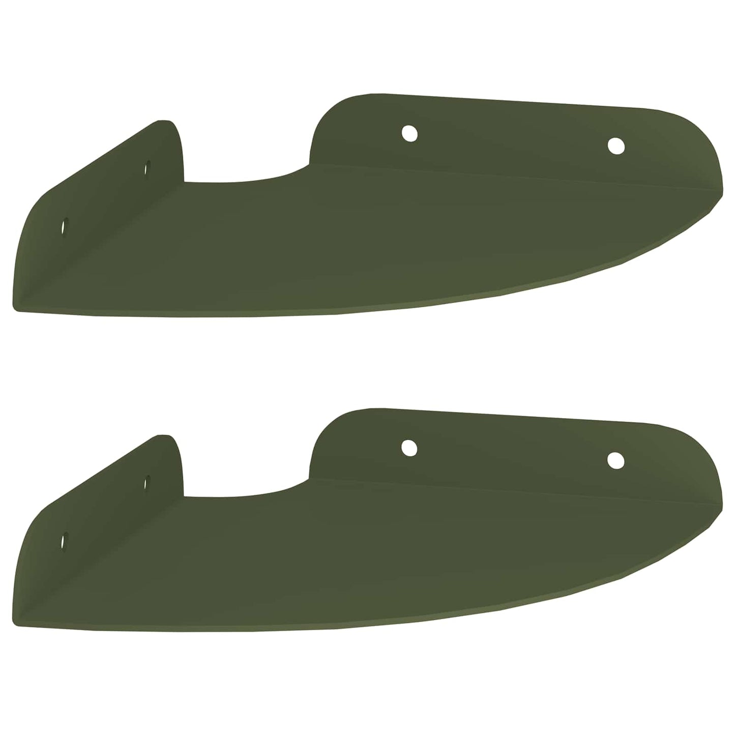 Lebegő polc polcokkal tárolóval 2 pcs Olajzöld 15 x 15 x 2 cm