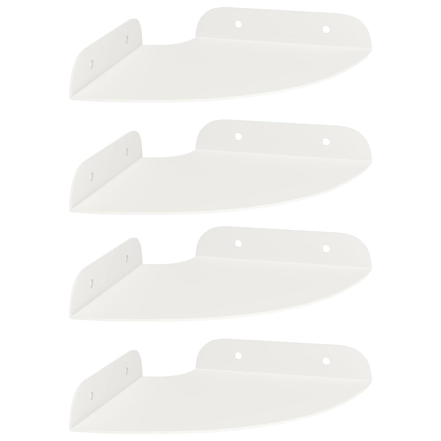 Lebegő polc polcokkal tárolóval 4 pcs Fehér 15 x 15 x 2 cm