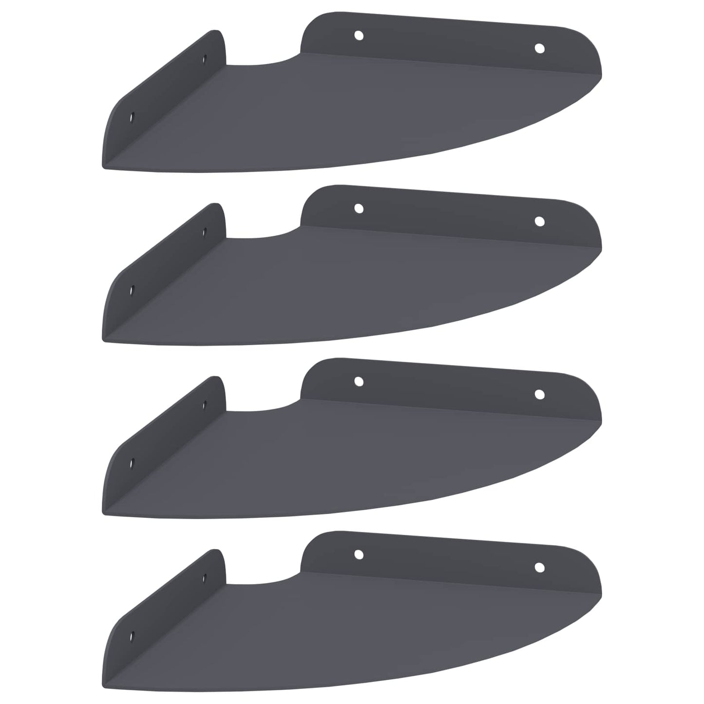 Lebegő polc polcokkal tárolóval 4 pcs Antracit 18 x 18 x 2 cm