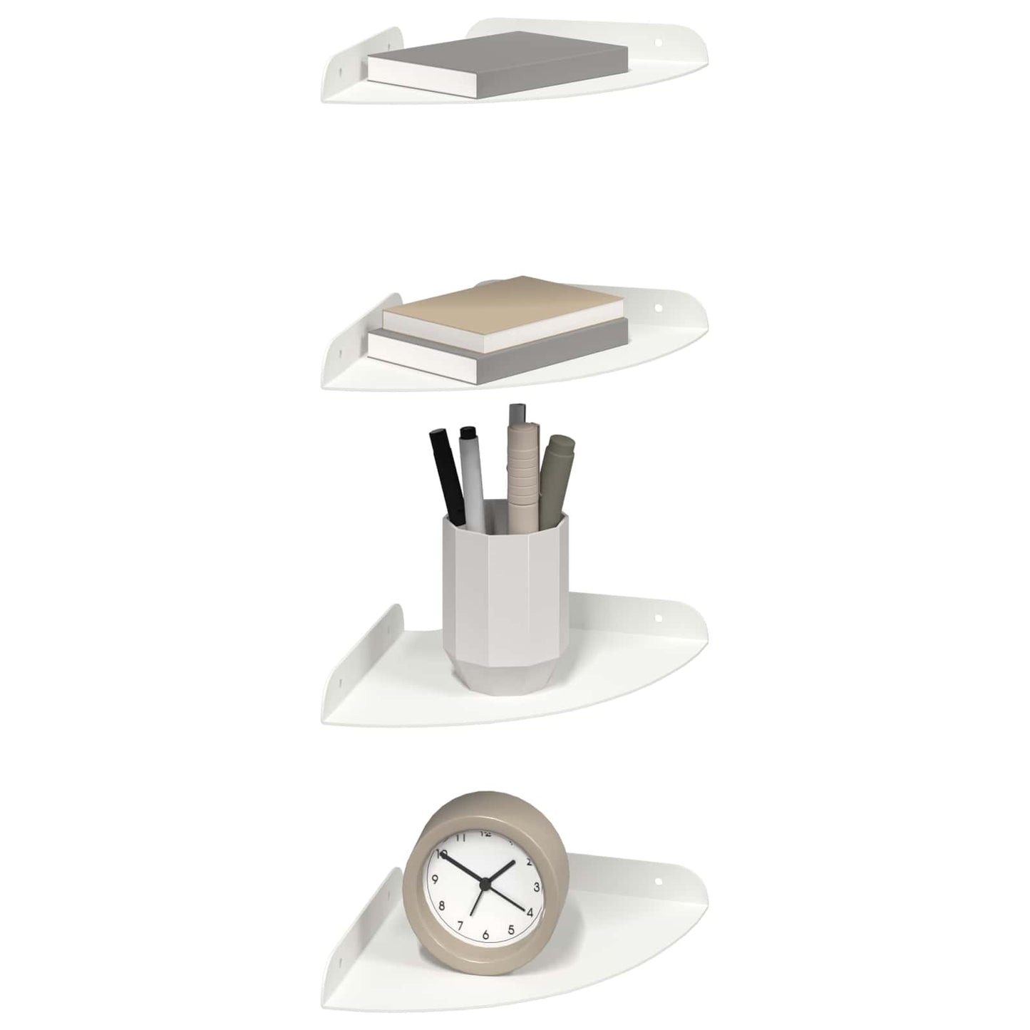 Lebegő polc polcokkal tárolóval 4 pcs Fehér 18 x 18 x 2 cm