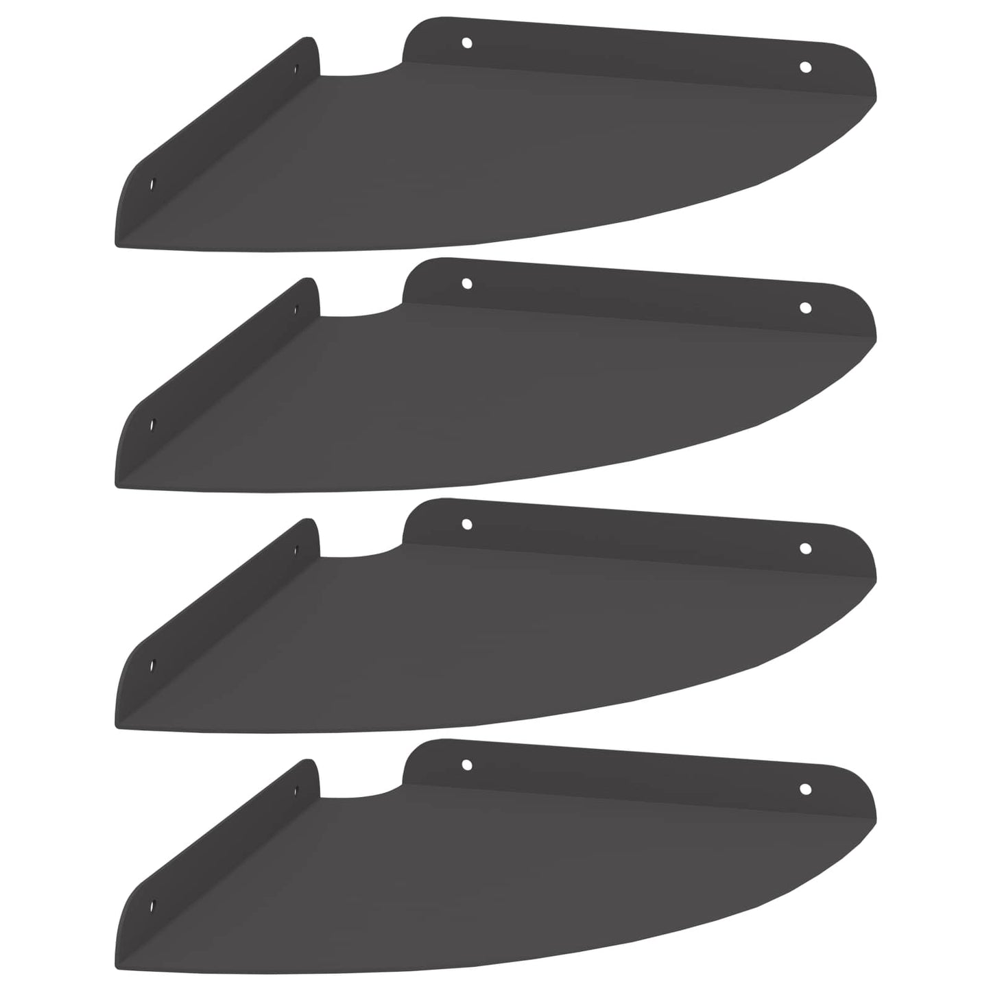 Lebegő polc polcokkal tárolóval 4 pcs Fekete 24 x 24 x 2 cm