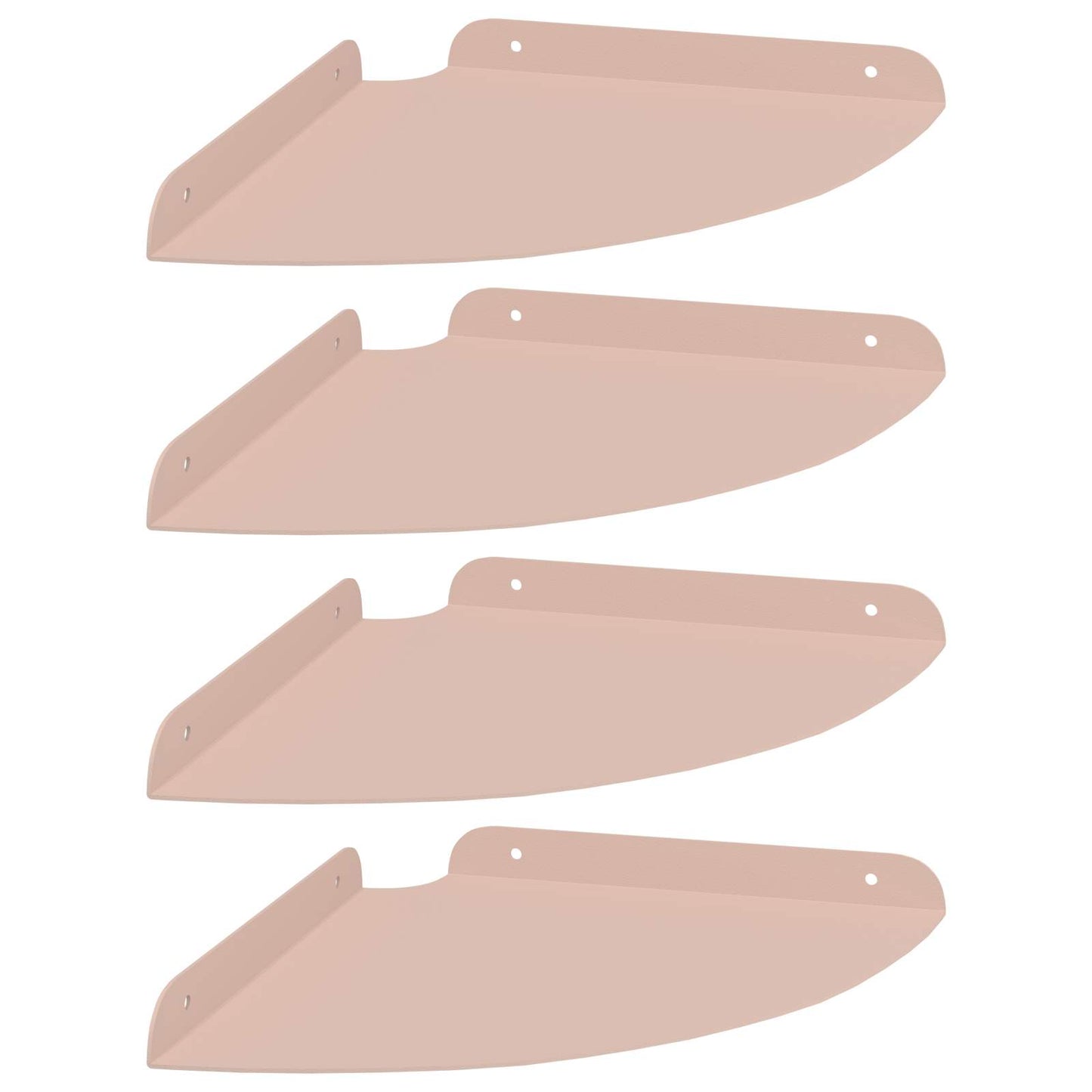 Lebegő polc polcokkal tárolóval 4 pcs Rózsaszín 24 x 24 x 2 cm