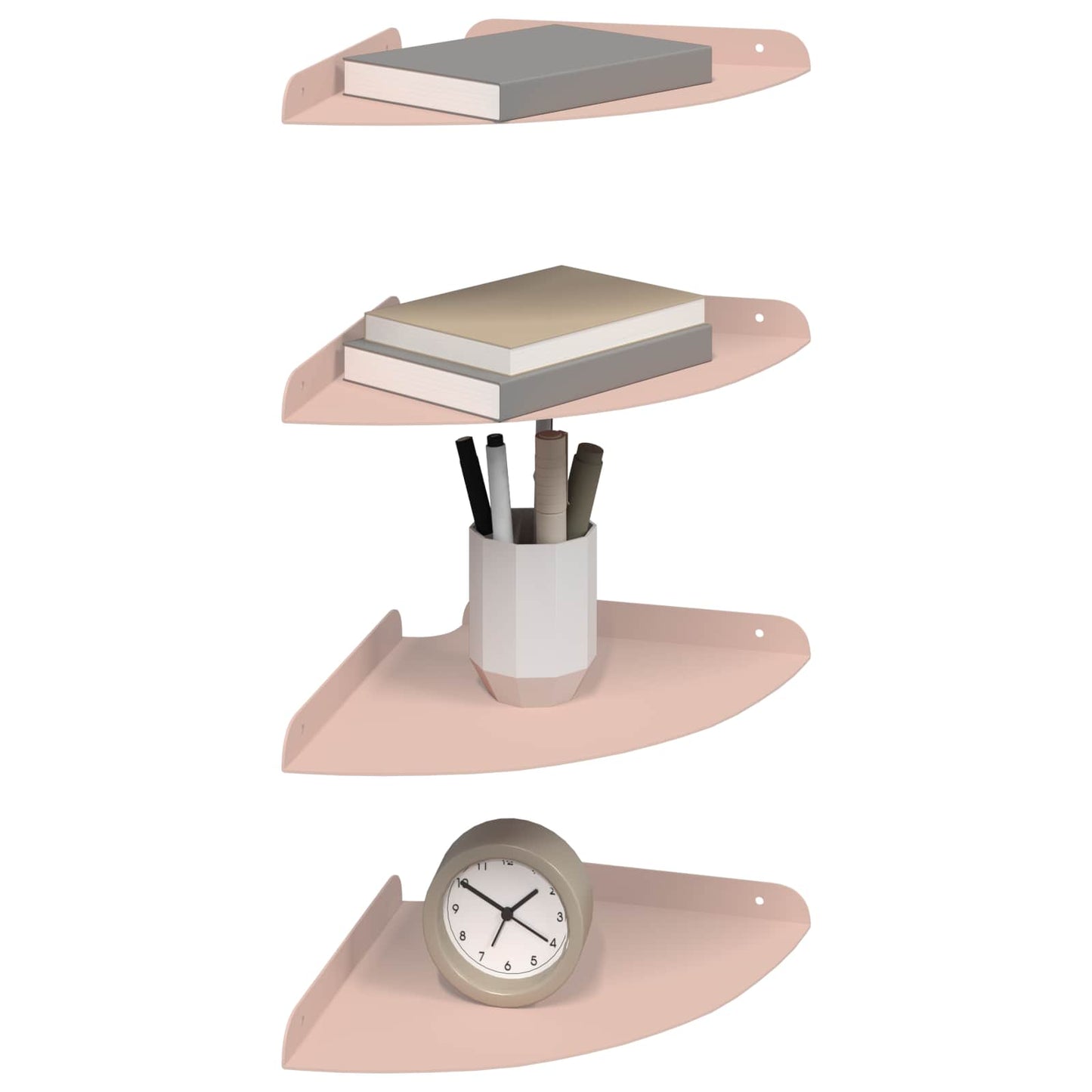 Lebegő polc polcokkal tárolóval 4 pcs Rózsaszín 24 x 24 x 2 cm
