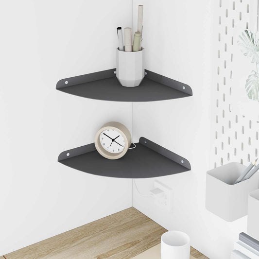 Lebegő polc polcokkal tárolóval 2 pcs Antracit 24 x 24 x 2 cm