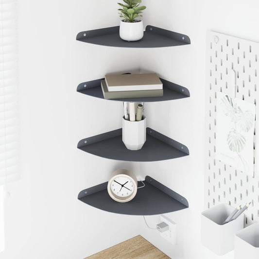 Lebegő polc polcokkal tárolóval 4 pcs Antracit 24 x 24 x 2,3 cm