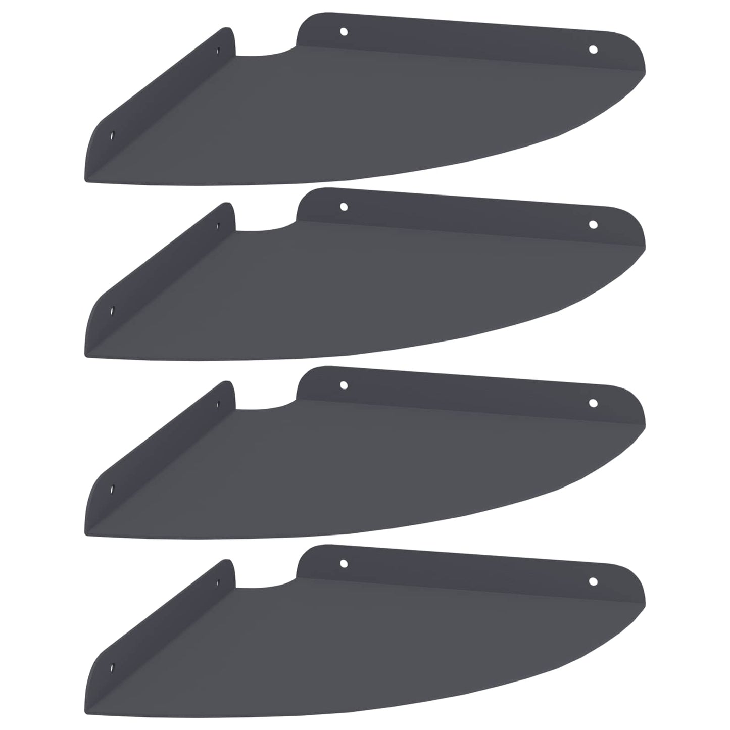 Lebegő polc polcokkal tárolóval 4 pcs Antracit 24 x 24 x 2,3 cm