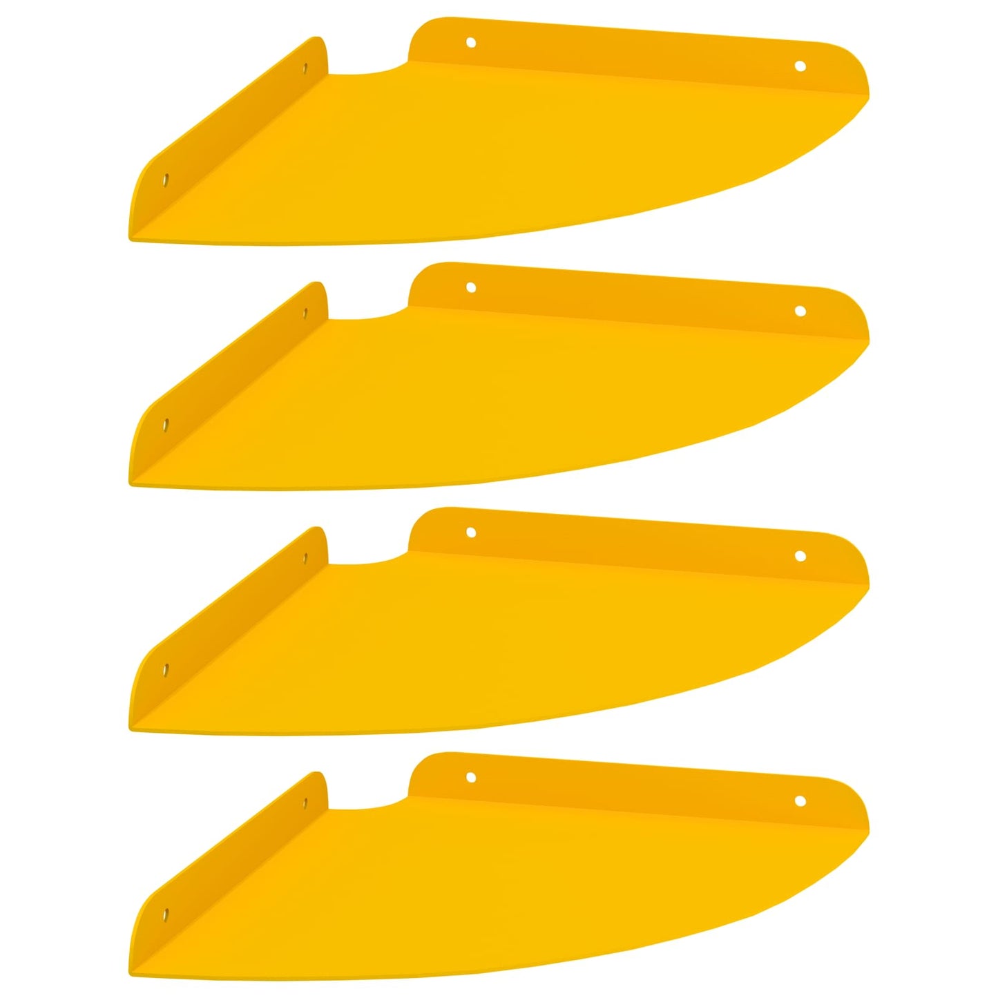 Lebegő polc polcokkal 4 pcs Mustár sárga 24 x 24 x 2 cm