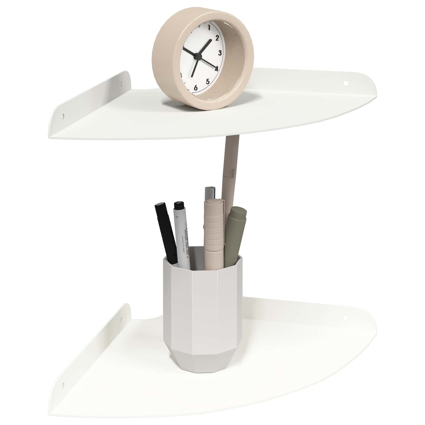 Lebegő polc polcokkal tárolóval 2 pcs Fehér 24 x 24 x 2 cm