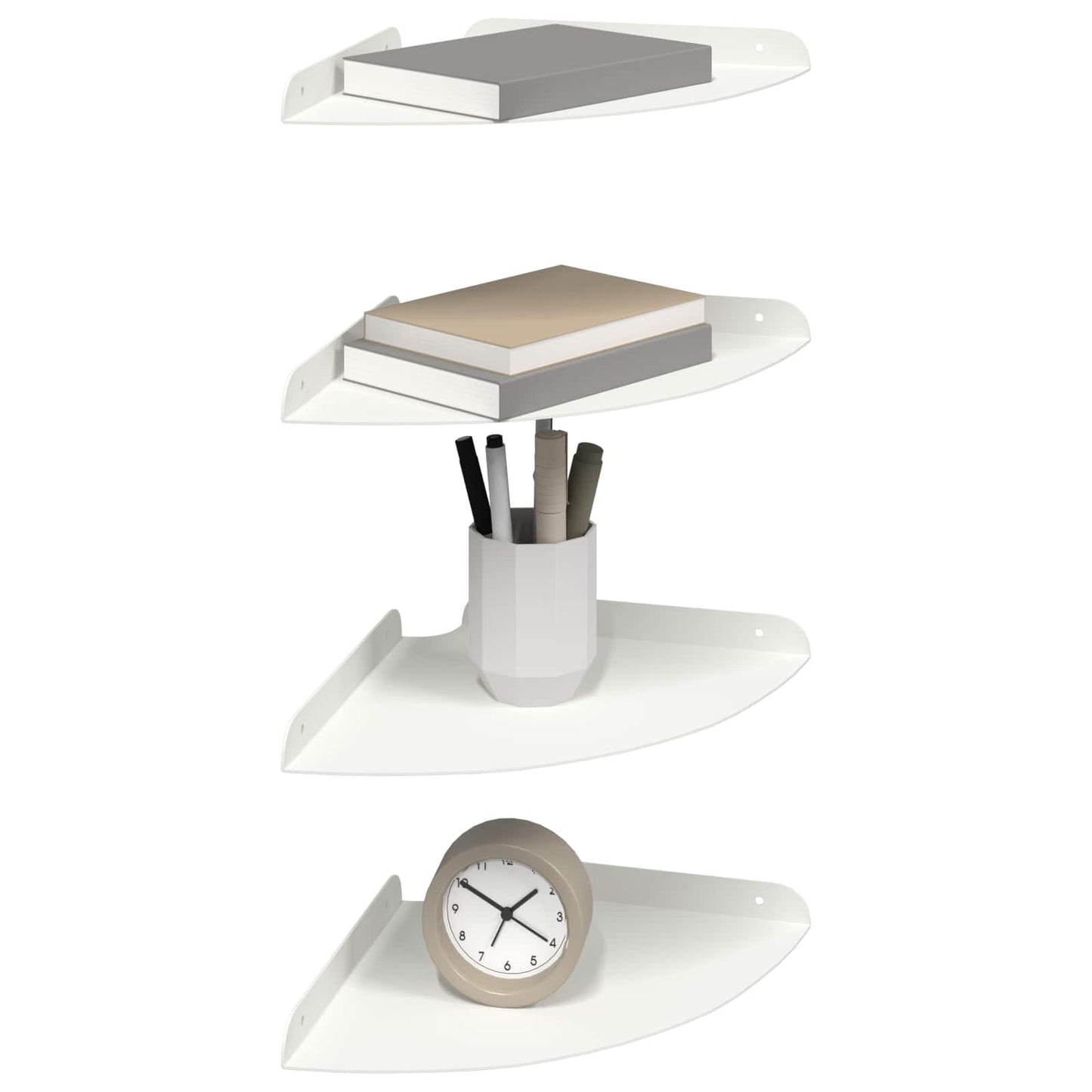 Lebegő polc polcokkal tárolóval 4 pcs Fehér 24 x 24 x 2 cm