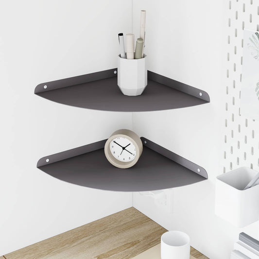 Sarok Lebegő Polc polcokkal 2 pcs Fekete 30 x 30 x 2 cm