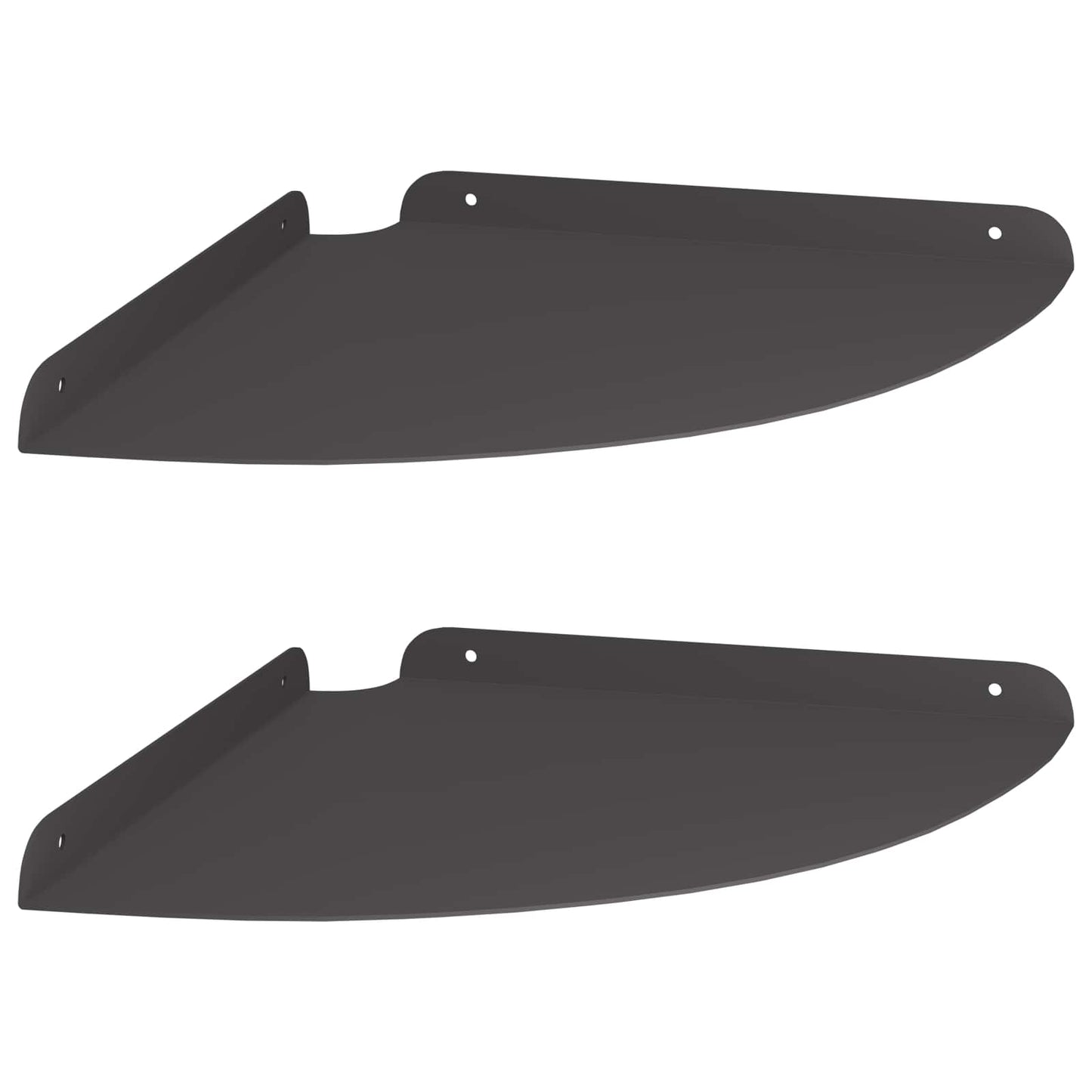 Sarok Lebegő Polc polcokkal 2 pcs Fekete 30 x 30 x 2 cm