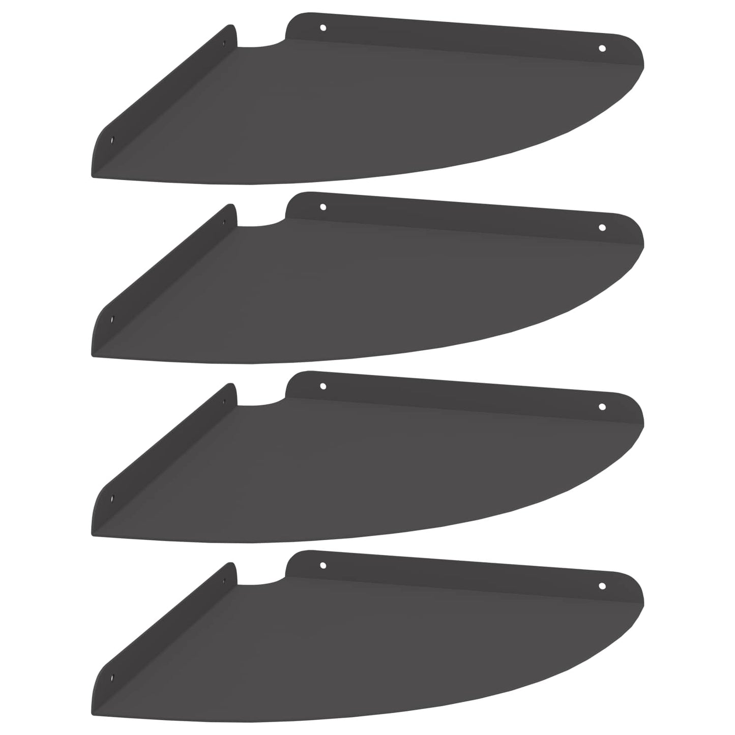 Lebegő polc polcokkal tárolóval 4 pcs Fekete 30 x 30 x 2 cm