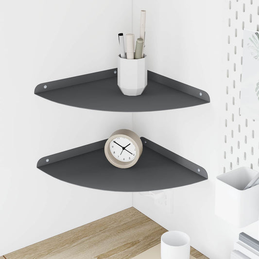 Lebegő polc polcokkal tárolóval 2 pcs Antracit 30 x 30 x 2 cm