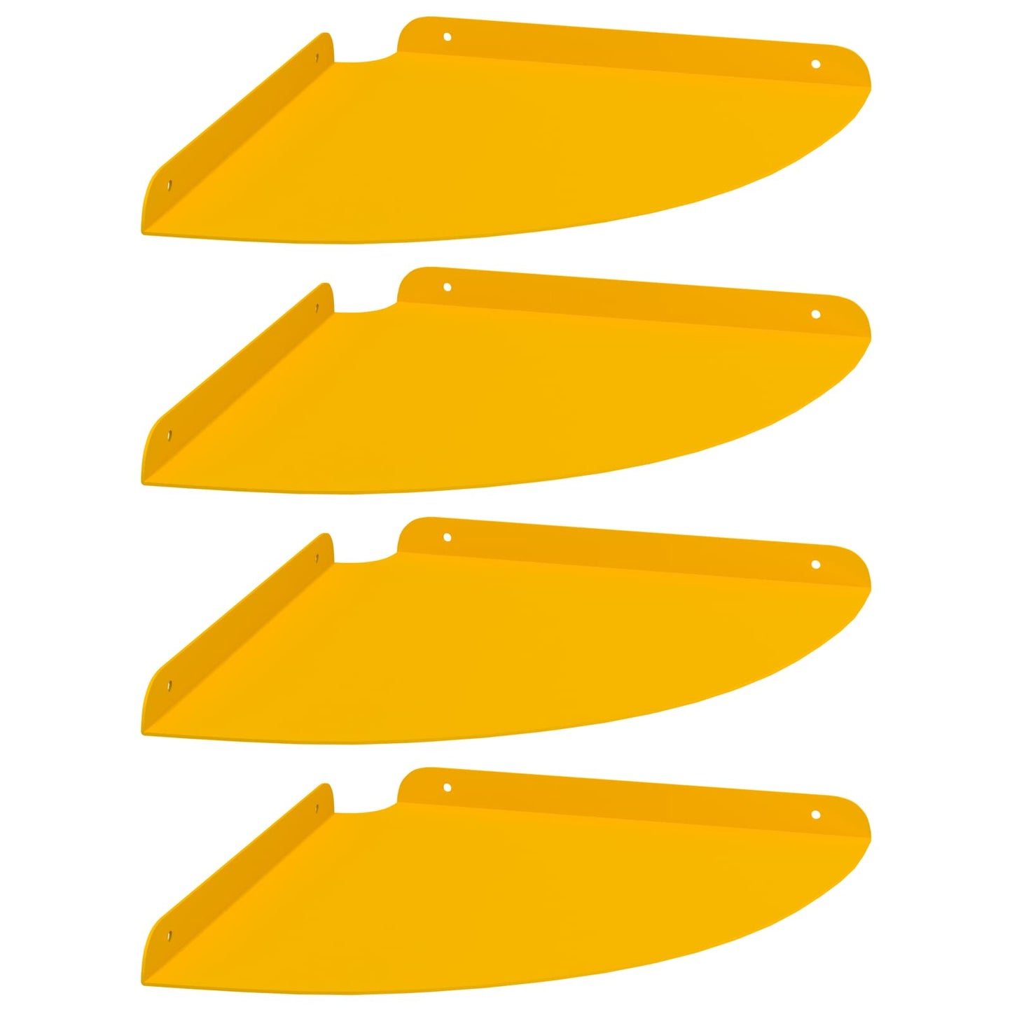 Lebegő polc polcokkal 4 pcs Mustár sárga 30 x 30 x 2 cm