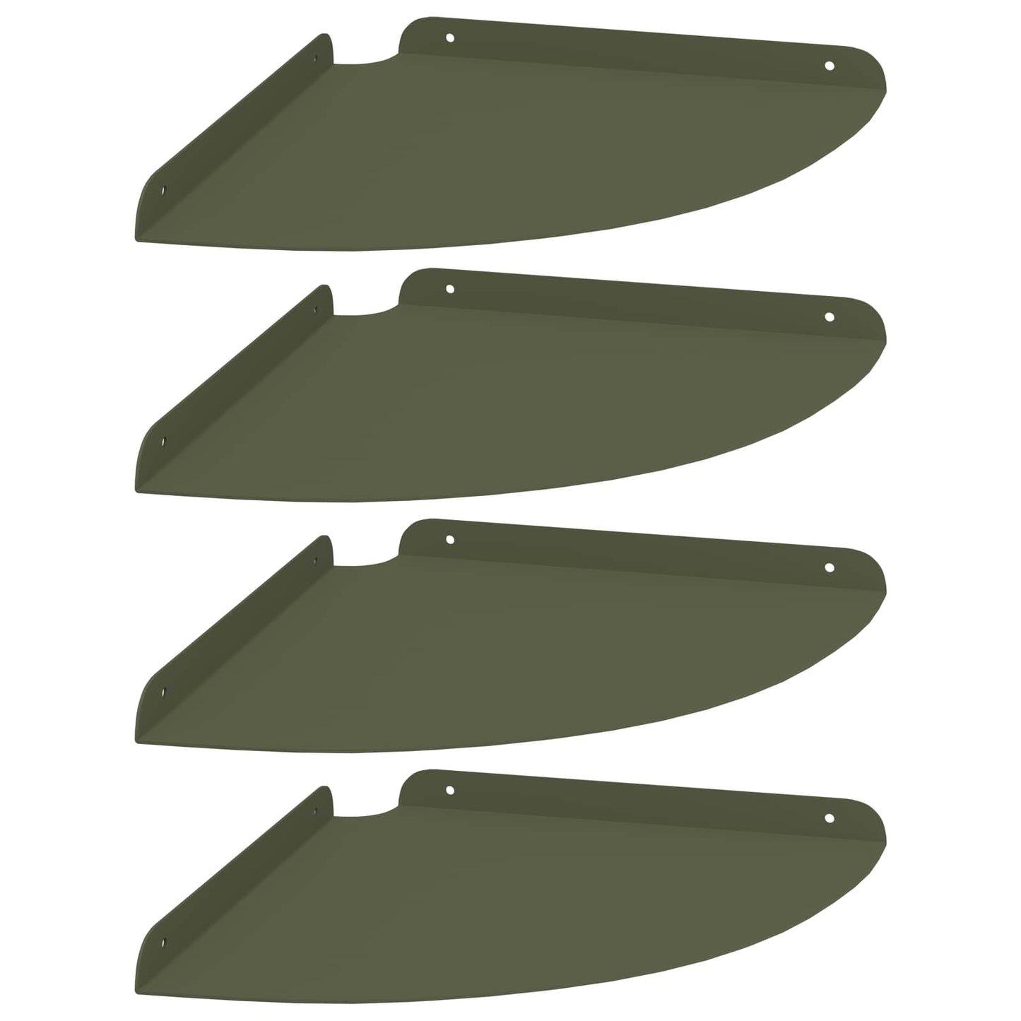 Lebegő polc polcokkal tárolóval 4 pcs Oliva zöld 30 x 30 x 2 cm