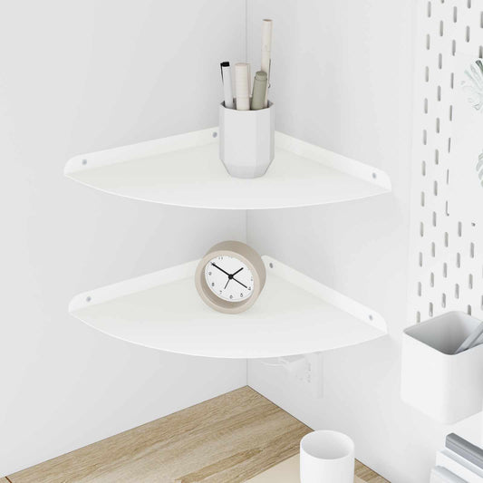 Lebegő polc polcokkal tárolóval 2 pcs Fehér 30 x 30 x 2 cm