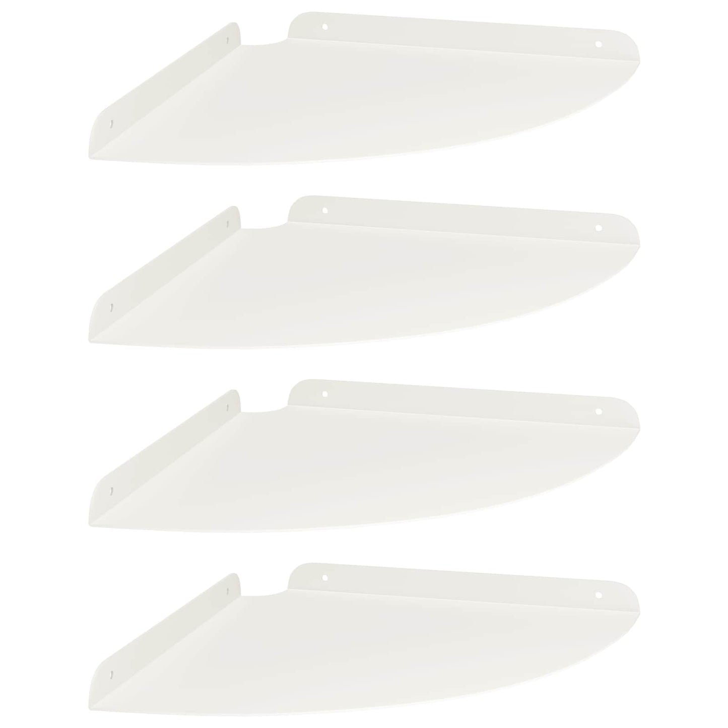 Lebegő polc polcokkal tárolóval 4 pcs Fehér 30 x 30 x 2 cm