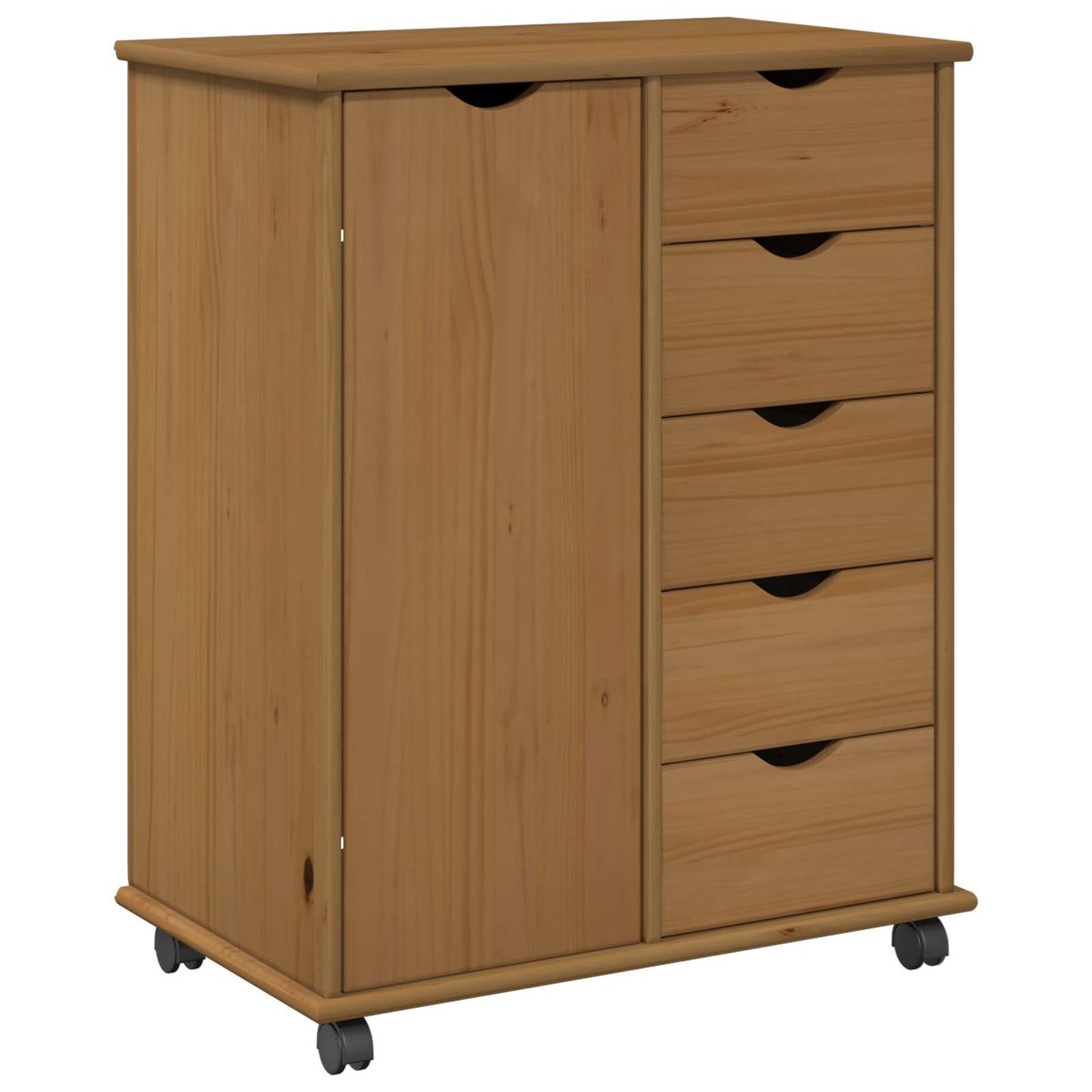 Görgős szekrény Méz barna 63,5 x 39 x 79 cm Tömör fenyőfa