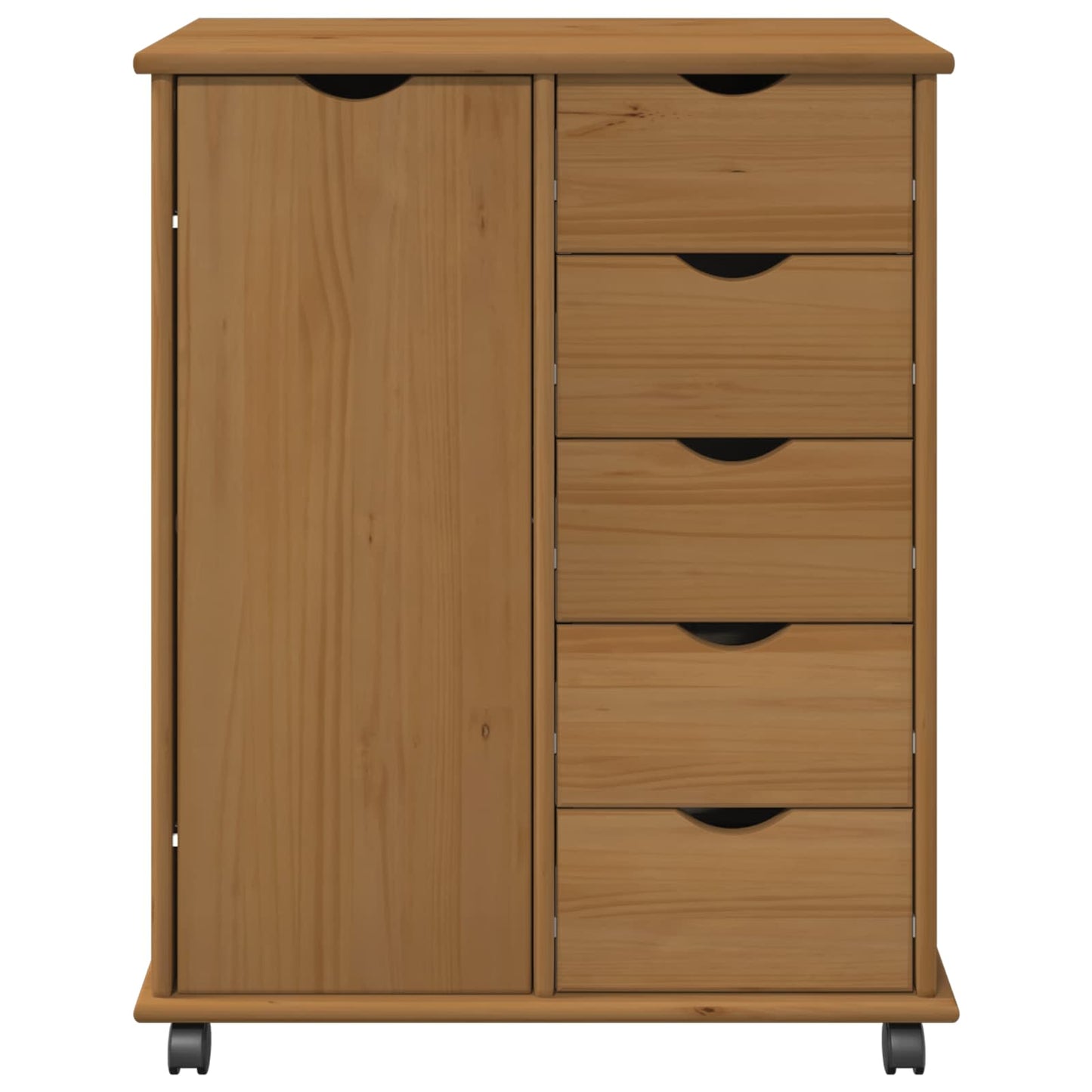 Görgős szekrény Méz barna 63,5 x 39 x 79 cm Tömör fenyőfa