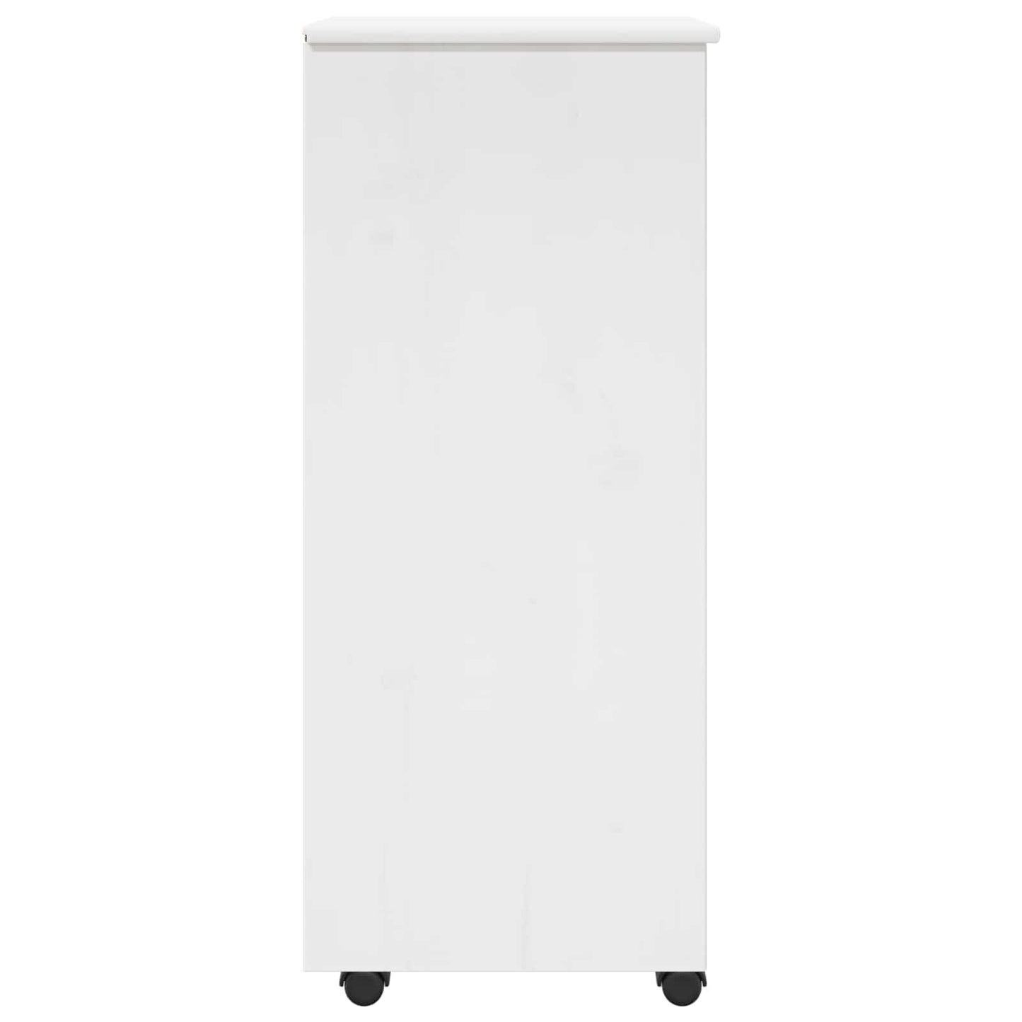 Görgős szekrény kerékkel Fehér 34 x 39 x 93,5 cm Tömör fenyőfa