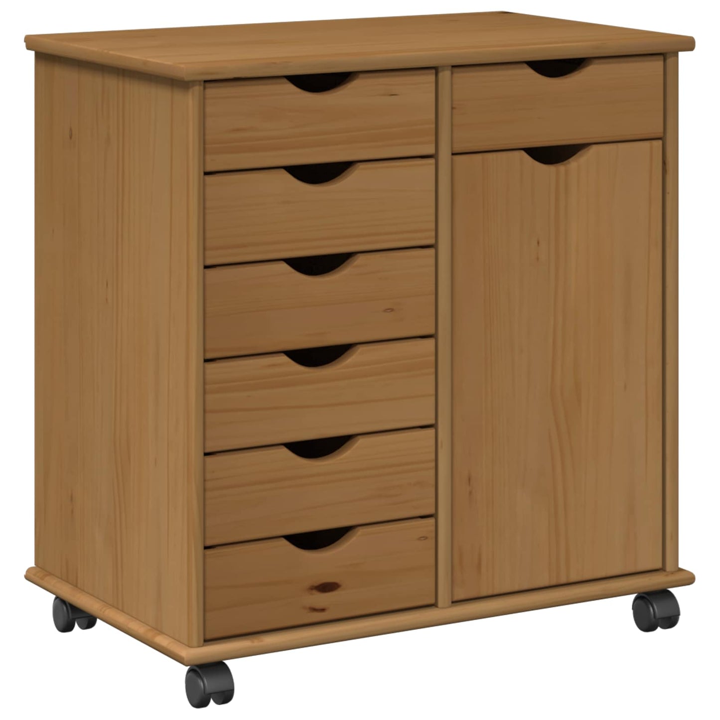 Görgős szekrény Méz barna 63,5 x 39 x 65,5 cm Tömör fenyőfa