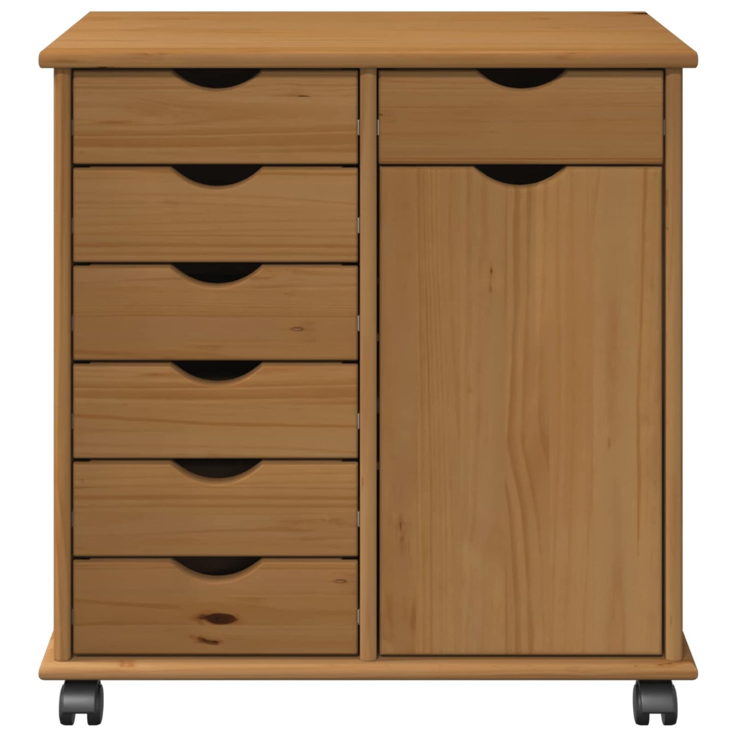 Görgős szekrény Méz barna 63,5 x 39 x 65,5 cm Tömör fenyőfa