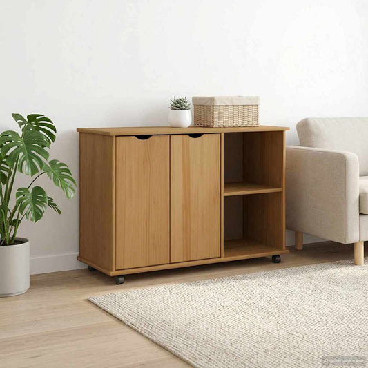 Görgős szekrény Méz barna 100 x 39 x 65,5 cm Tömör fenyőfa