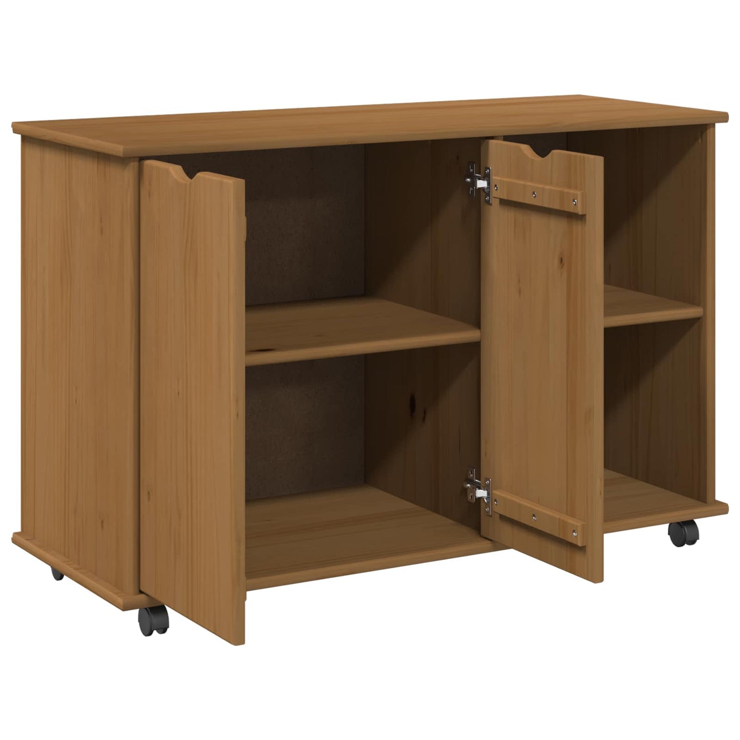 Görgős szekrény Méz barna 100 x 39 x 65,5 cm Tömör fenyőfa
