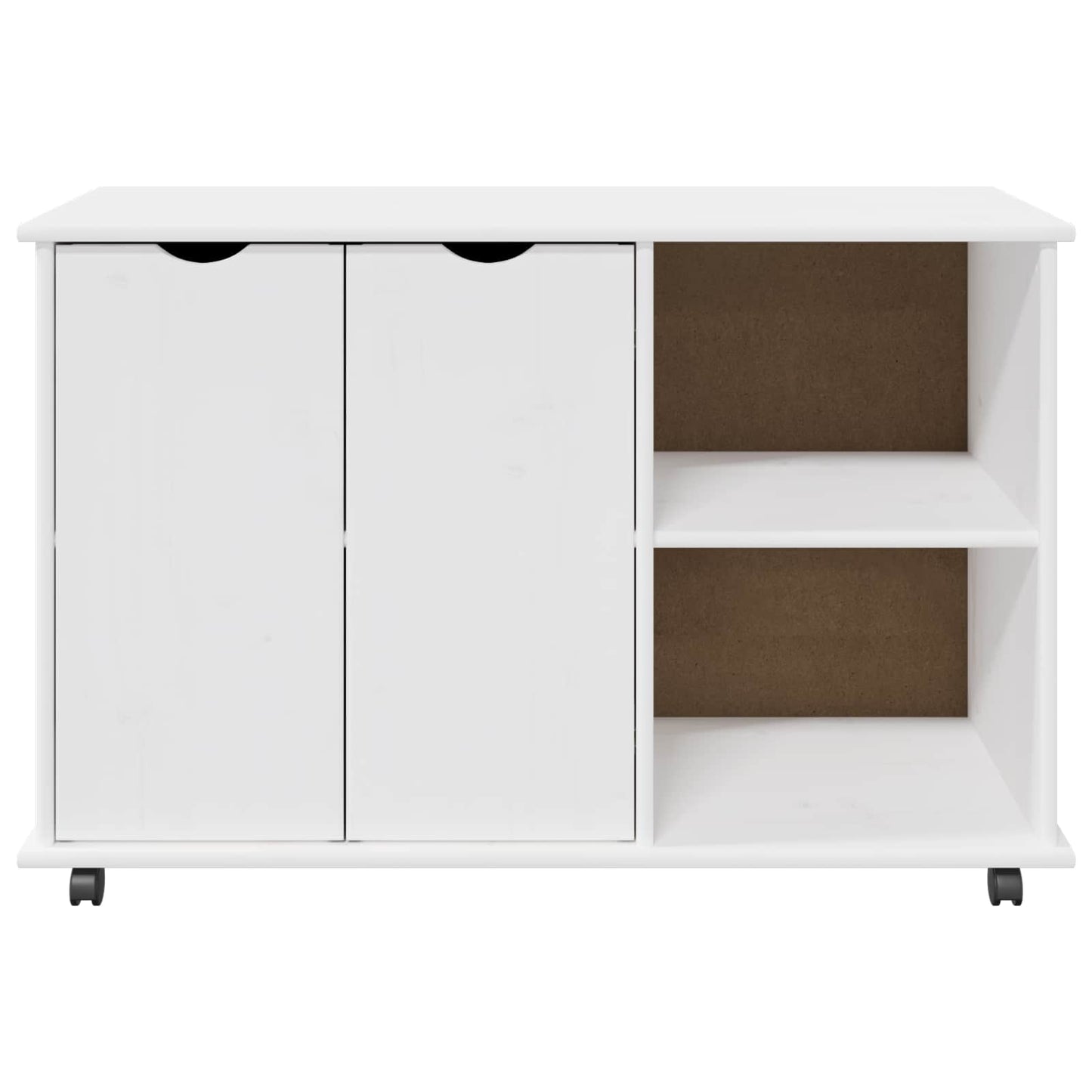 Görgős szekrény kerékkel Fehér 100 x 39 x 65,5 cm Tömör fenyőfa
