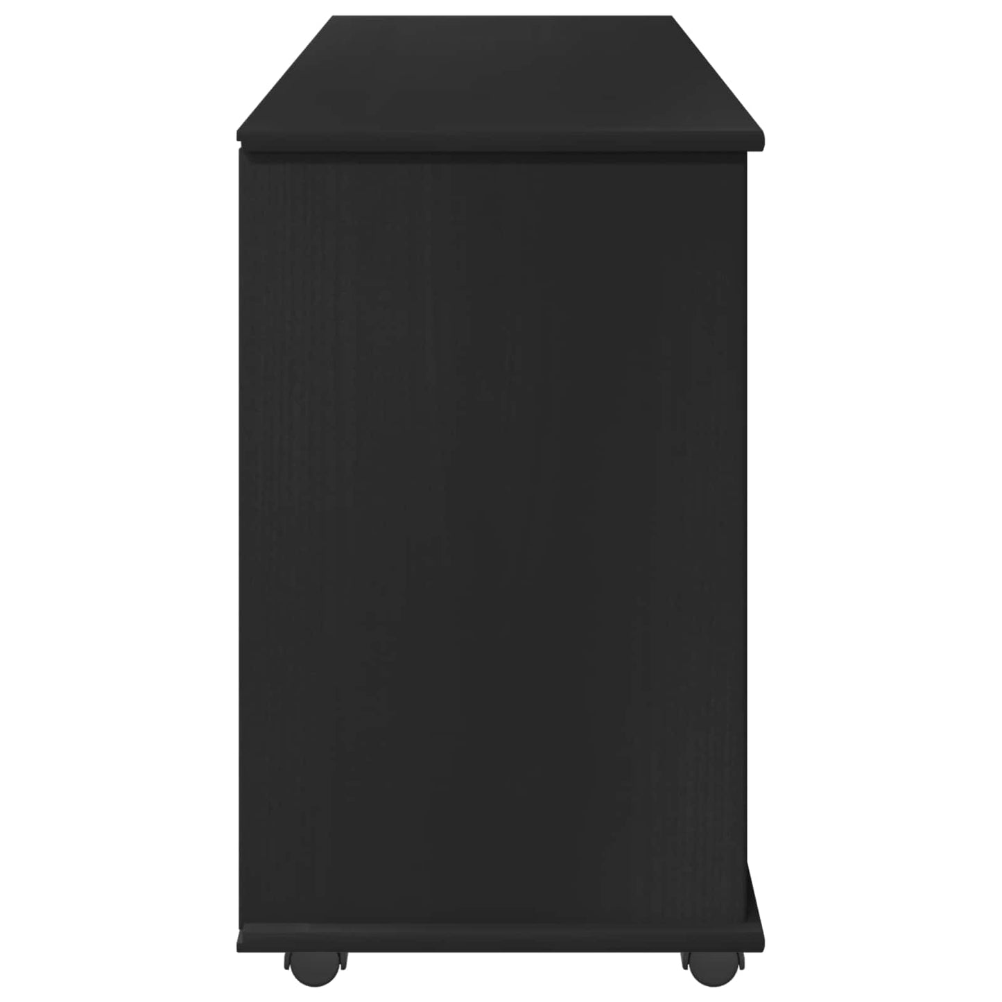 Görgős szekrény Fekete 100 x 39 x 65,5 cm Tömör fenyőfa