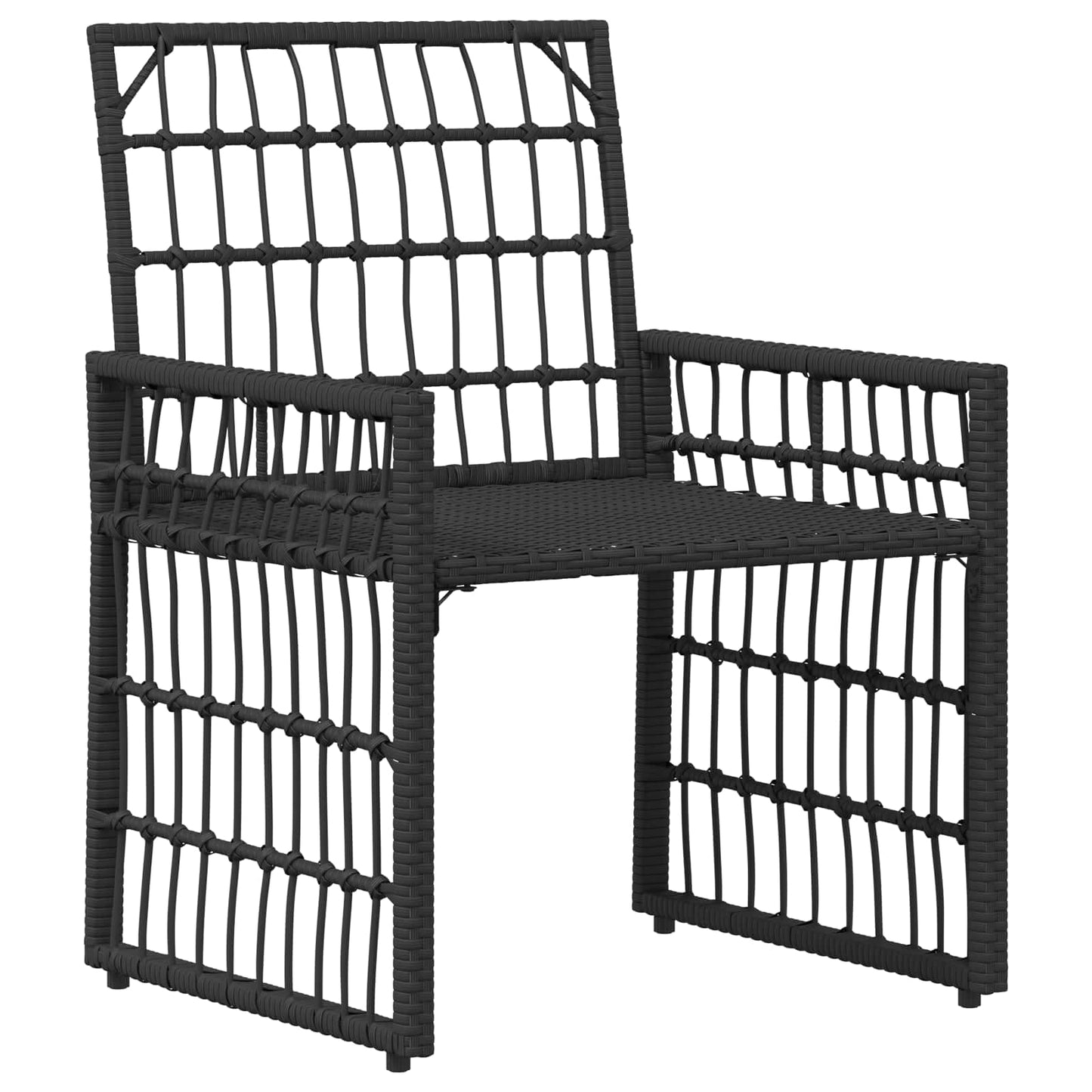 Kültéri Bútor Szett 4 pcs Fekete és Sötétszürke