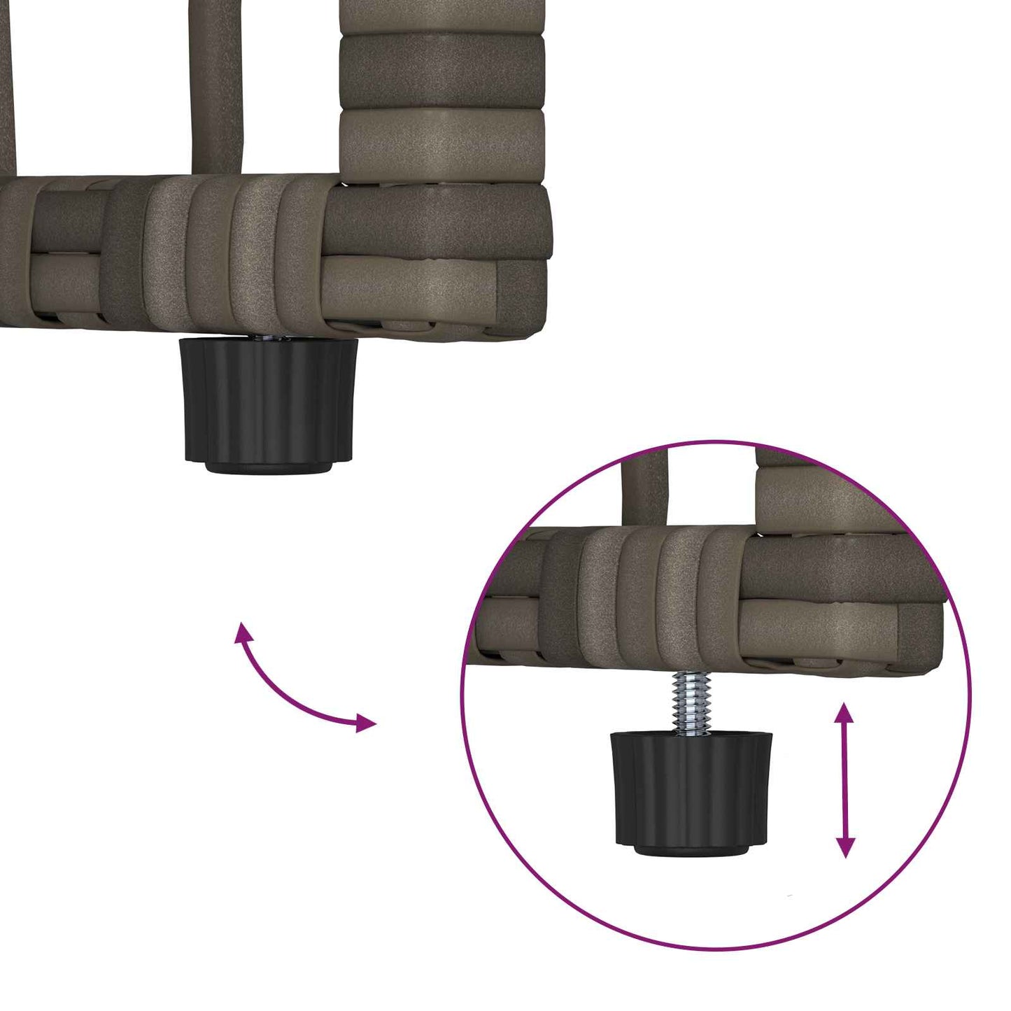 Kültéri Bútor Szett 3 pcs Fekete és Sötétszürke