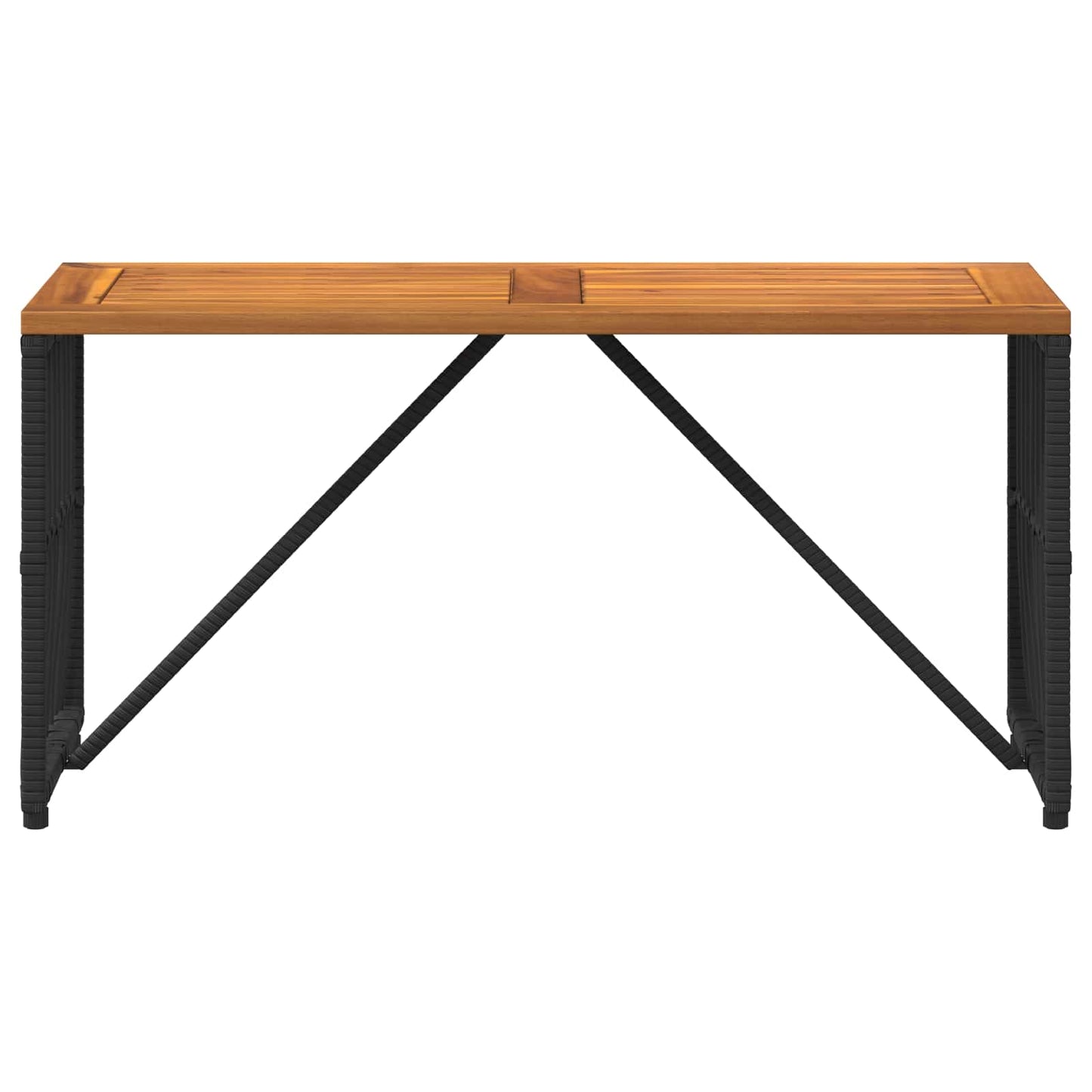 Kültéri Asztal Fekete 80 x 40 x 40 cm Acél és poli rattan