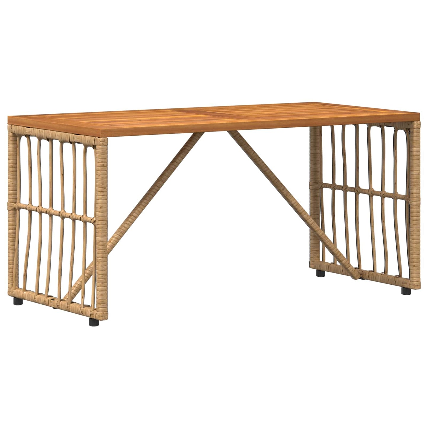 Kültéri Asztal Természetes 80 x 40 x 40 cm Acél és poli rattan
