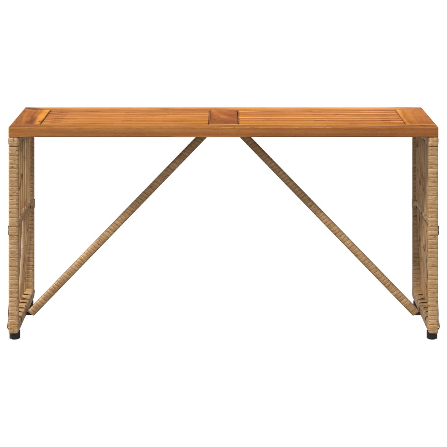 Kültéri Asztal Természetes 80 x 40 x 40 cm Acél és poli rattan